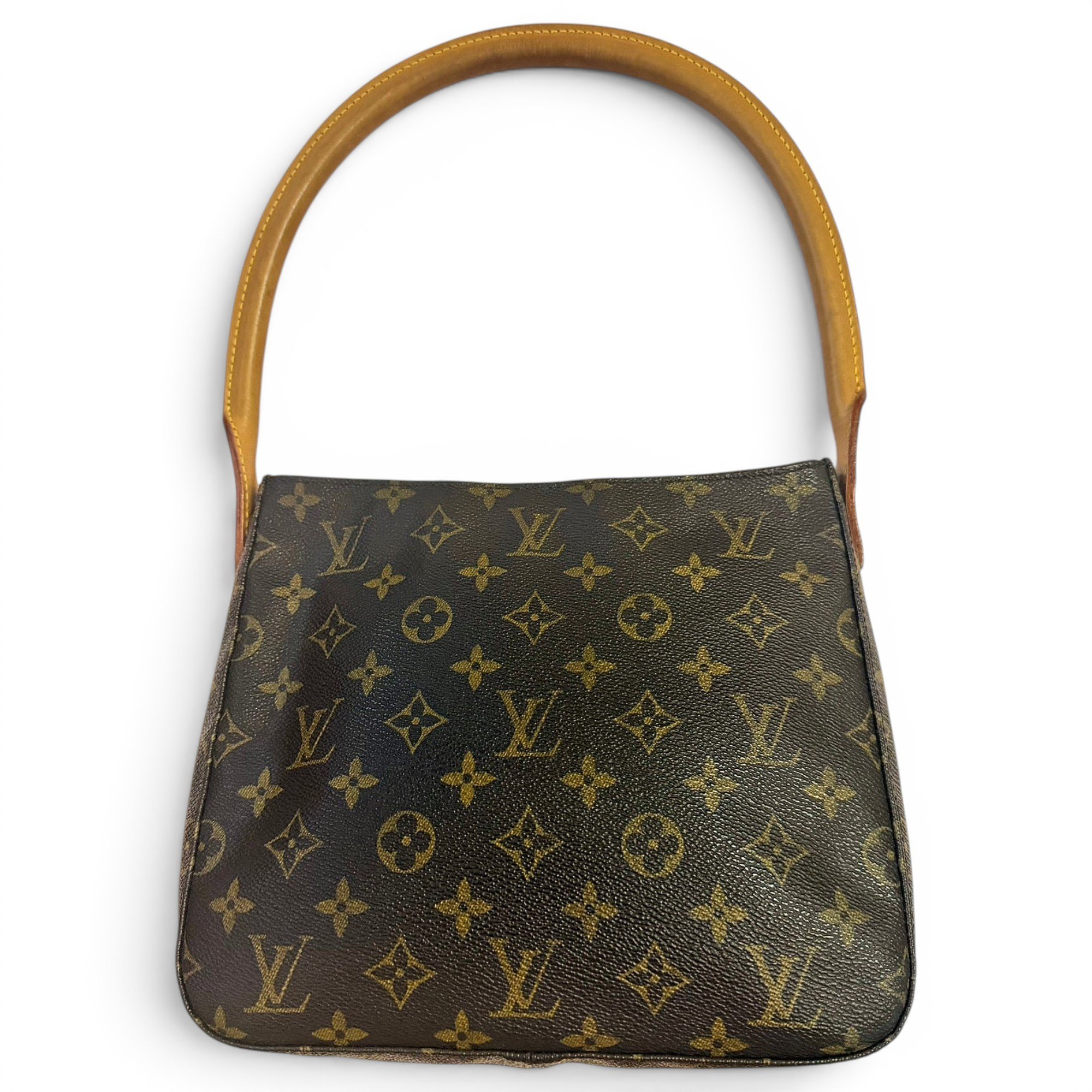 Looping leather handbag