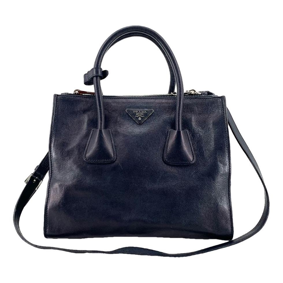 Double leather handbag