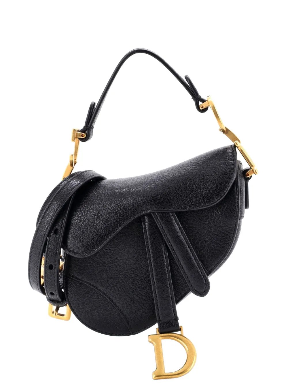 Saddle Handbag with Strap Leather Micro shoulder bag