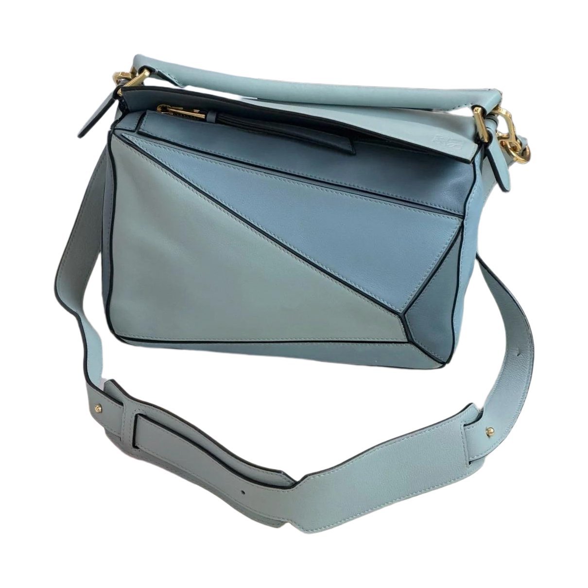 Puzzle leather handbag