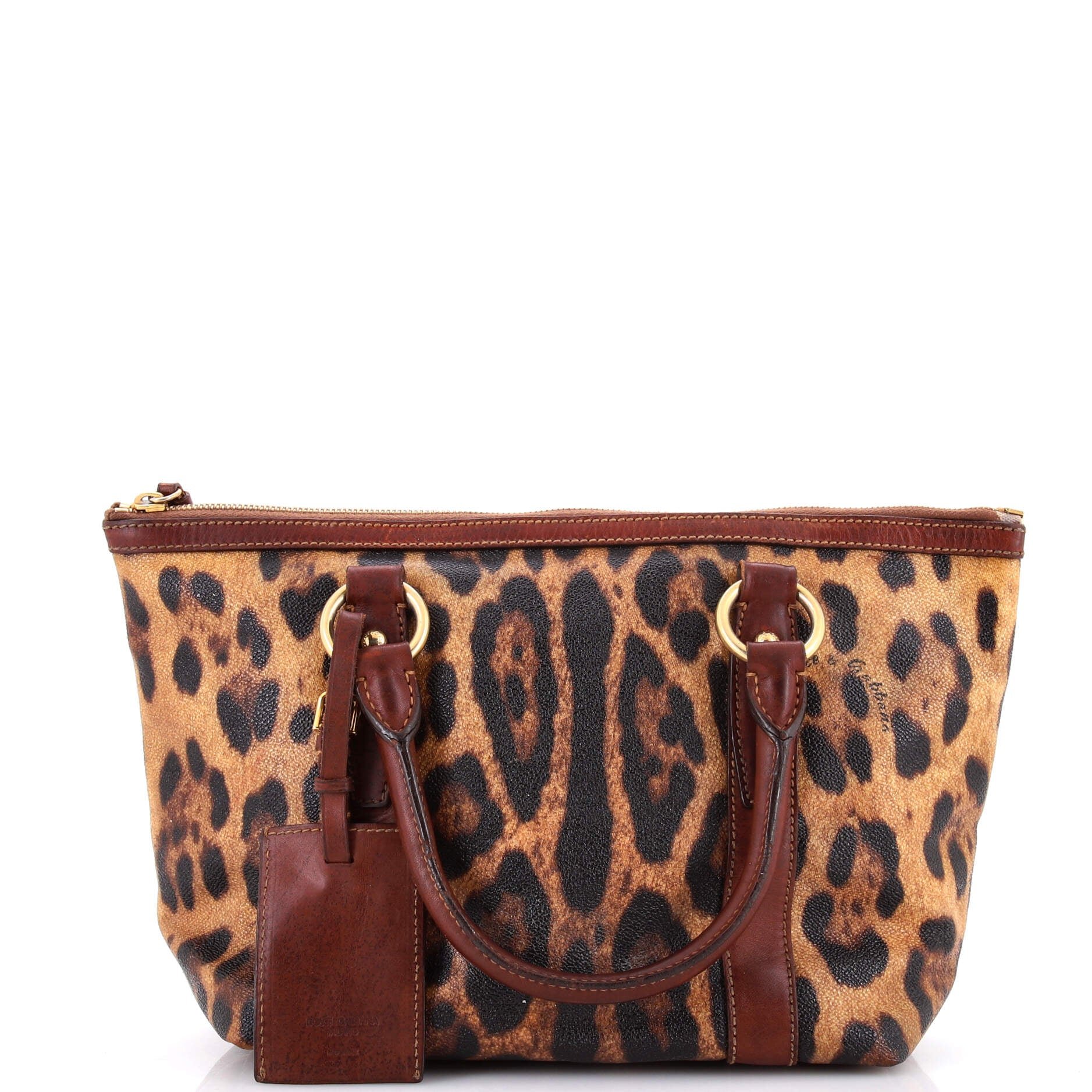 Dolce & Gabbana Top Handle Bag Printed Leather Small