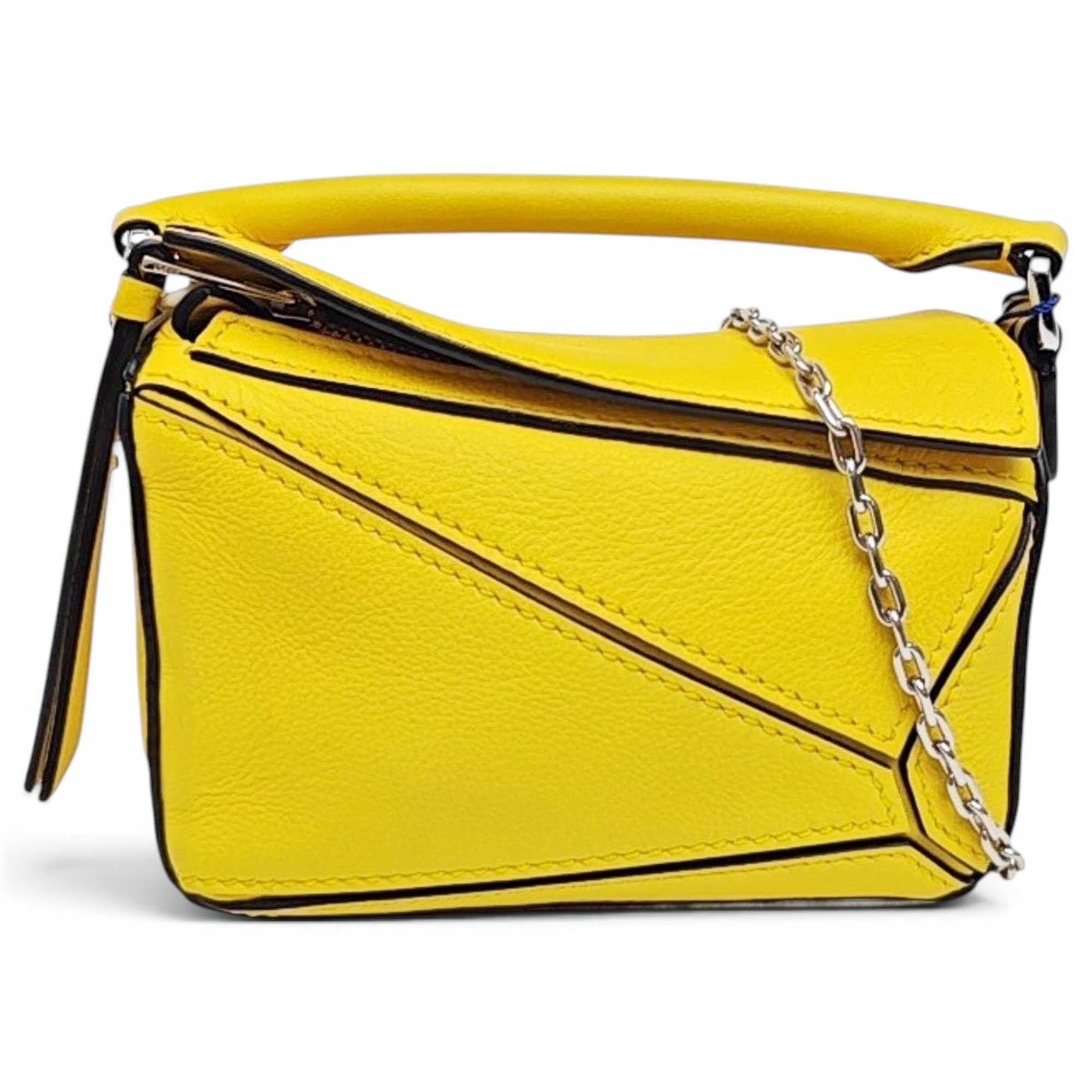 Puzzle leather handbag