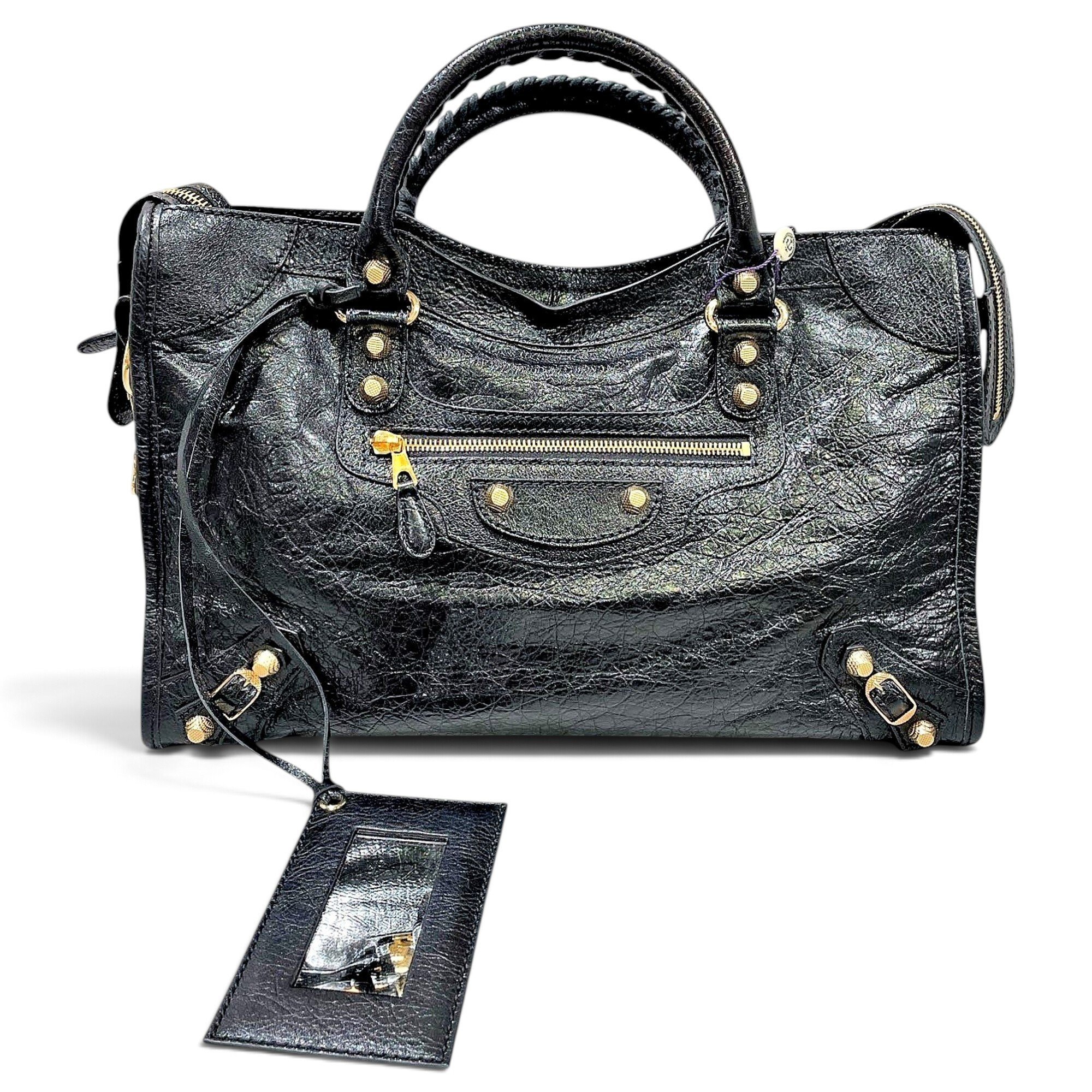 City leather handbag