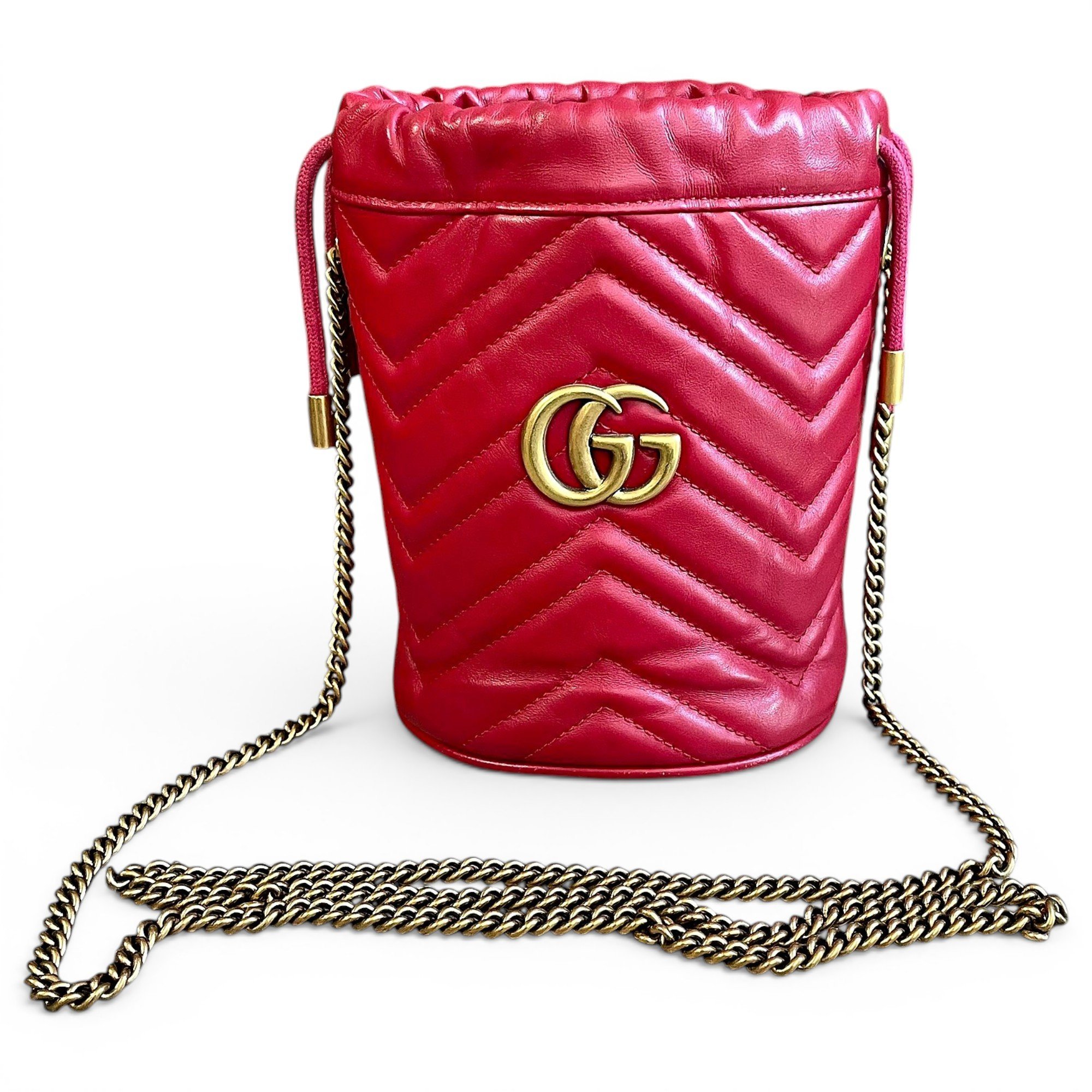 GG Marmont Chain Bucket leather crossbody bag