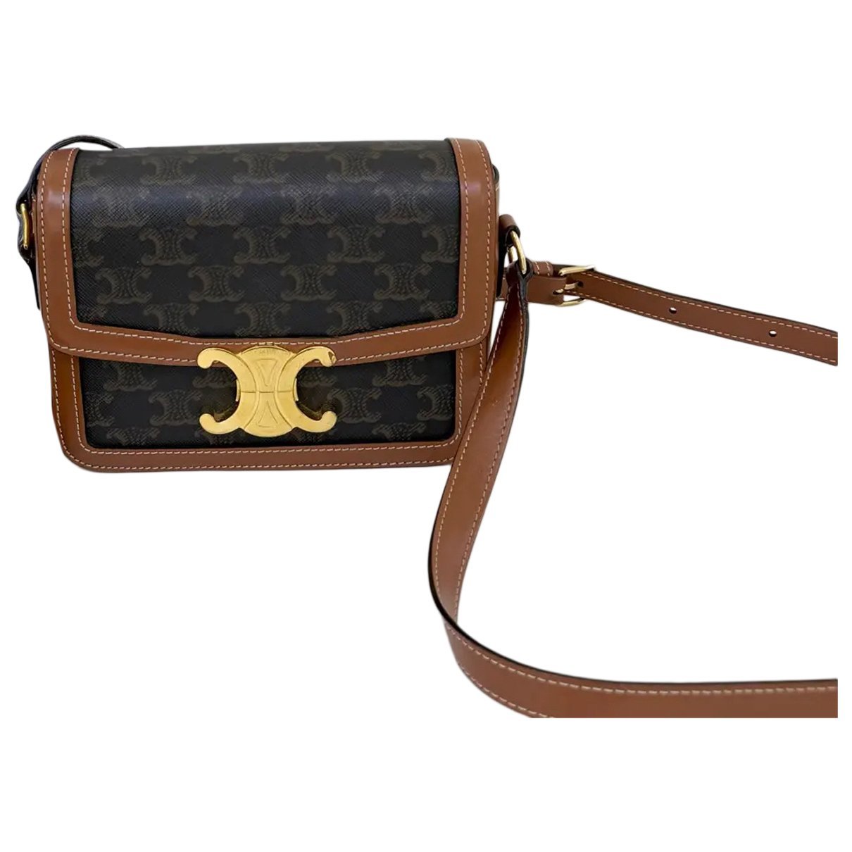 Triomphe vinyl crossbody bag