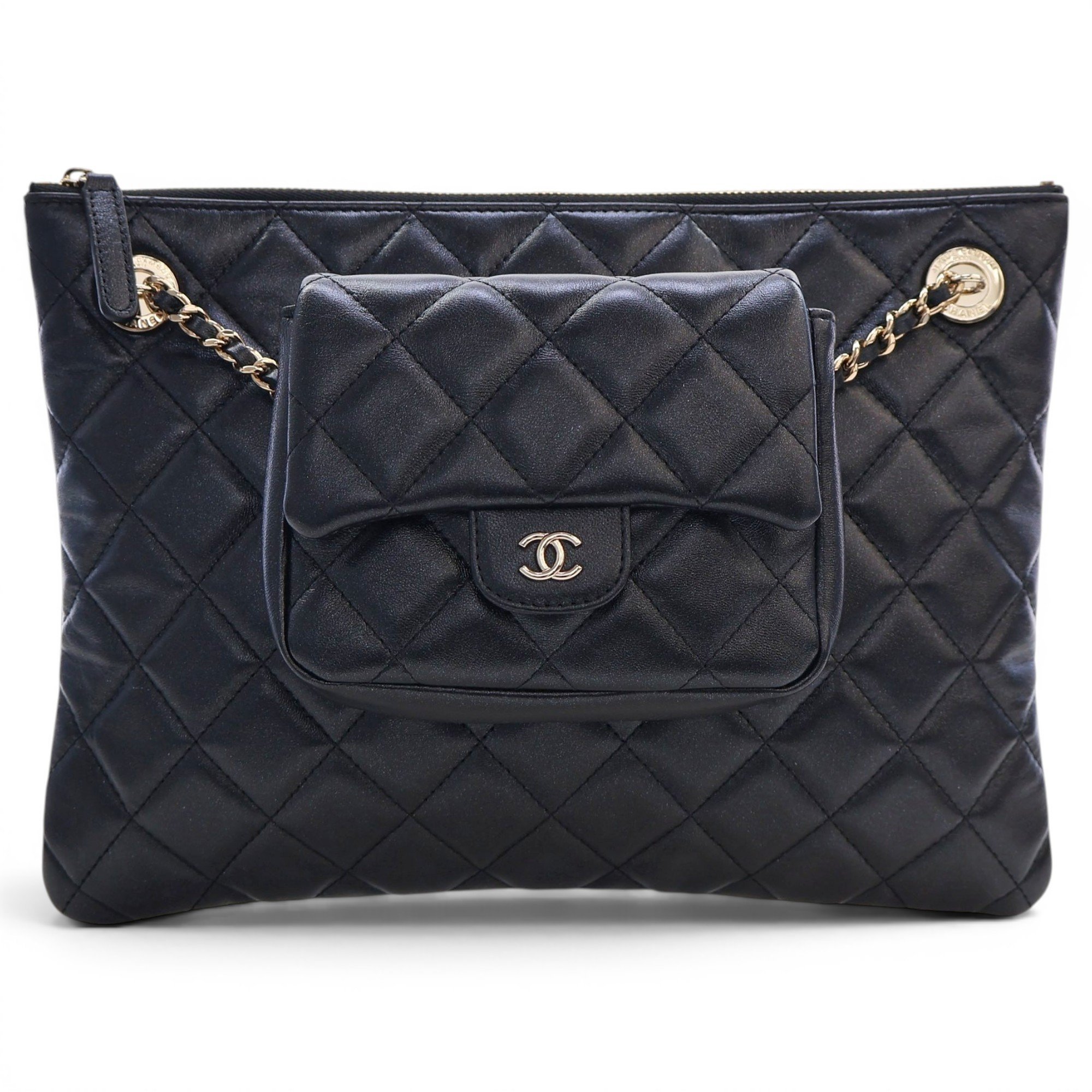 Leather clutch bag