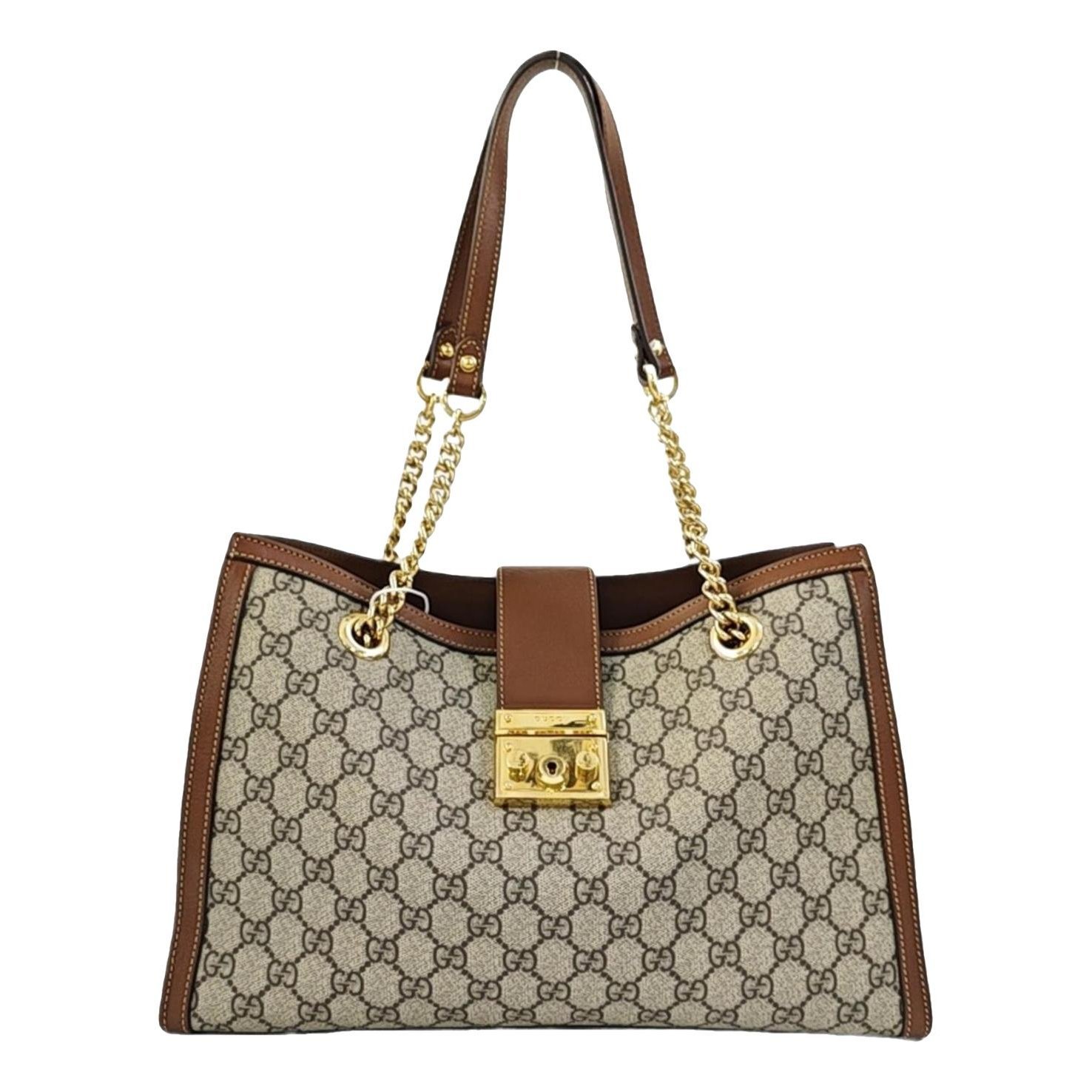 Padlock leather handbag