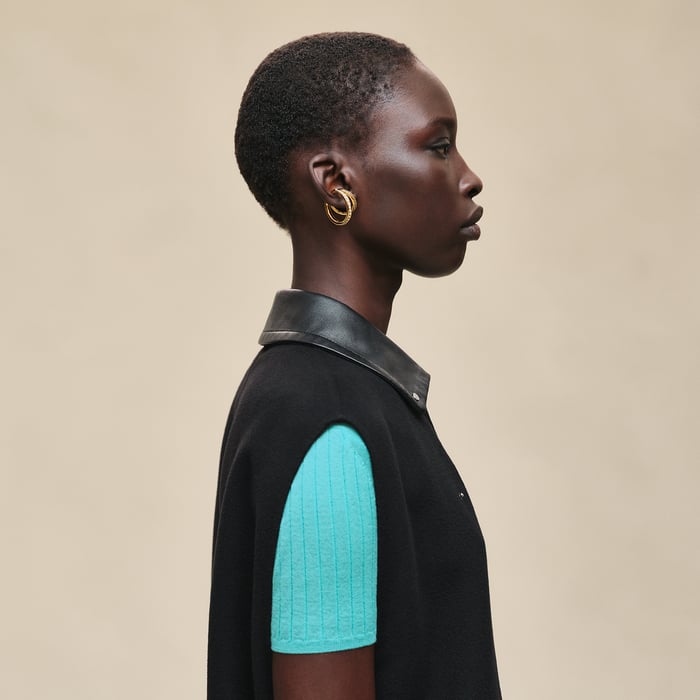 Noir Light Coat In Double-sided Cashmere
