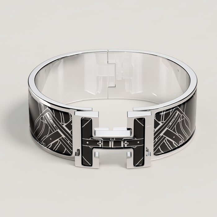 C8_orfevre Blanc Platine Noir Clic Clac H Mors À Jouets Bracelet