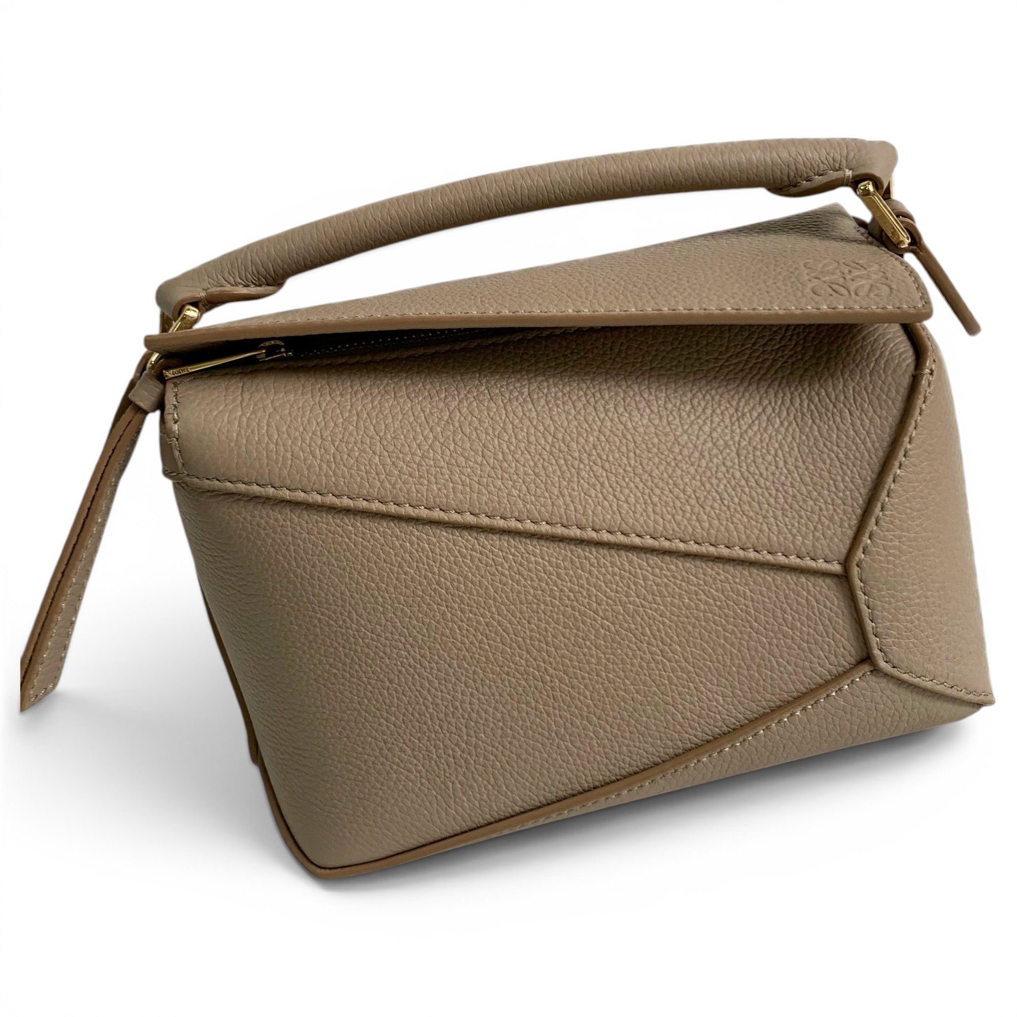 Puzzle leather handbag
