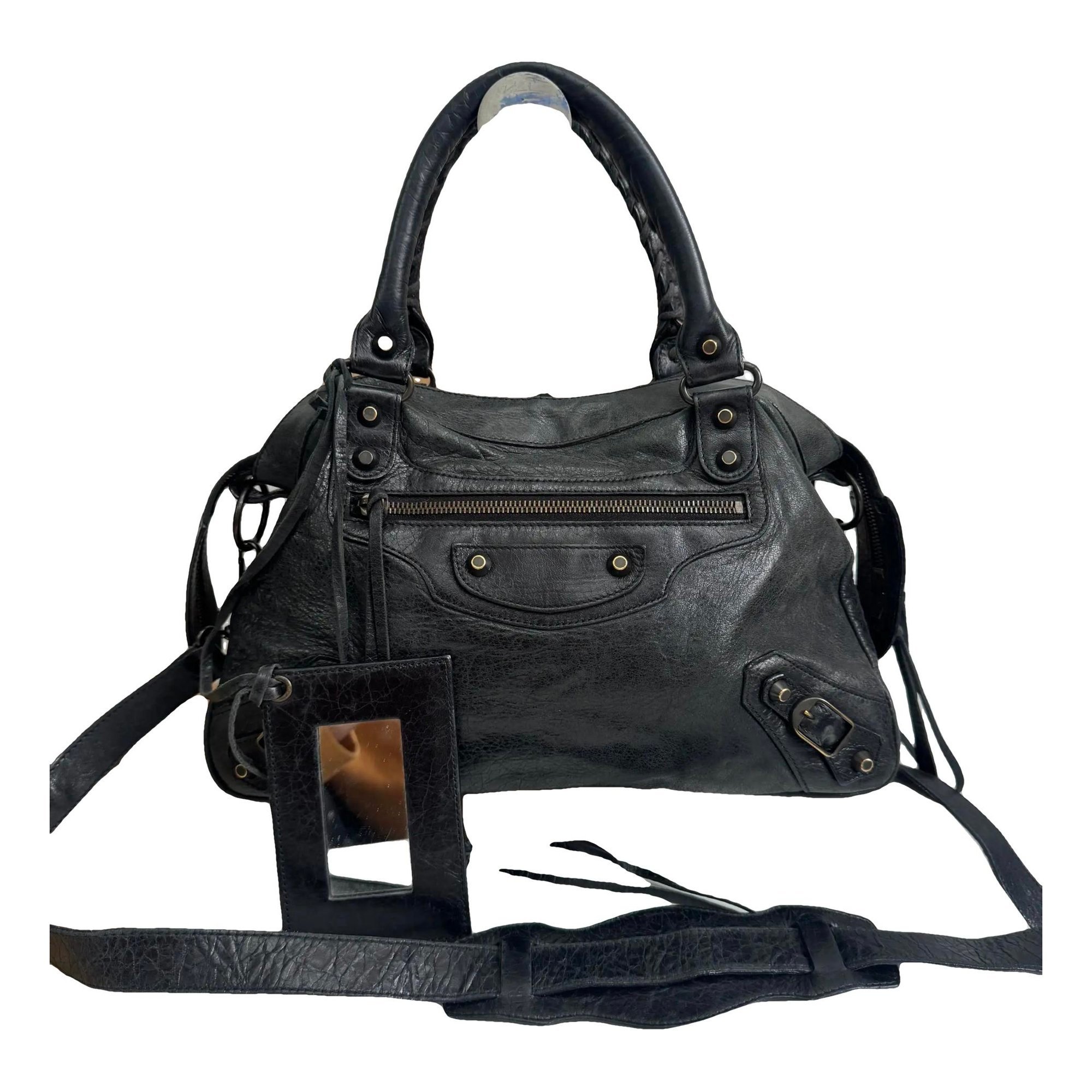 City leather handbag