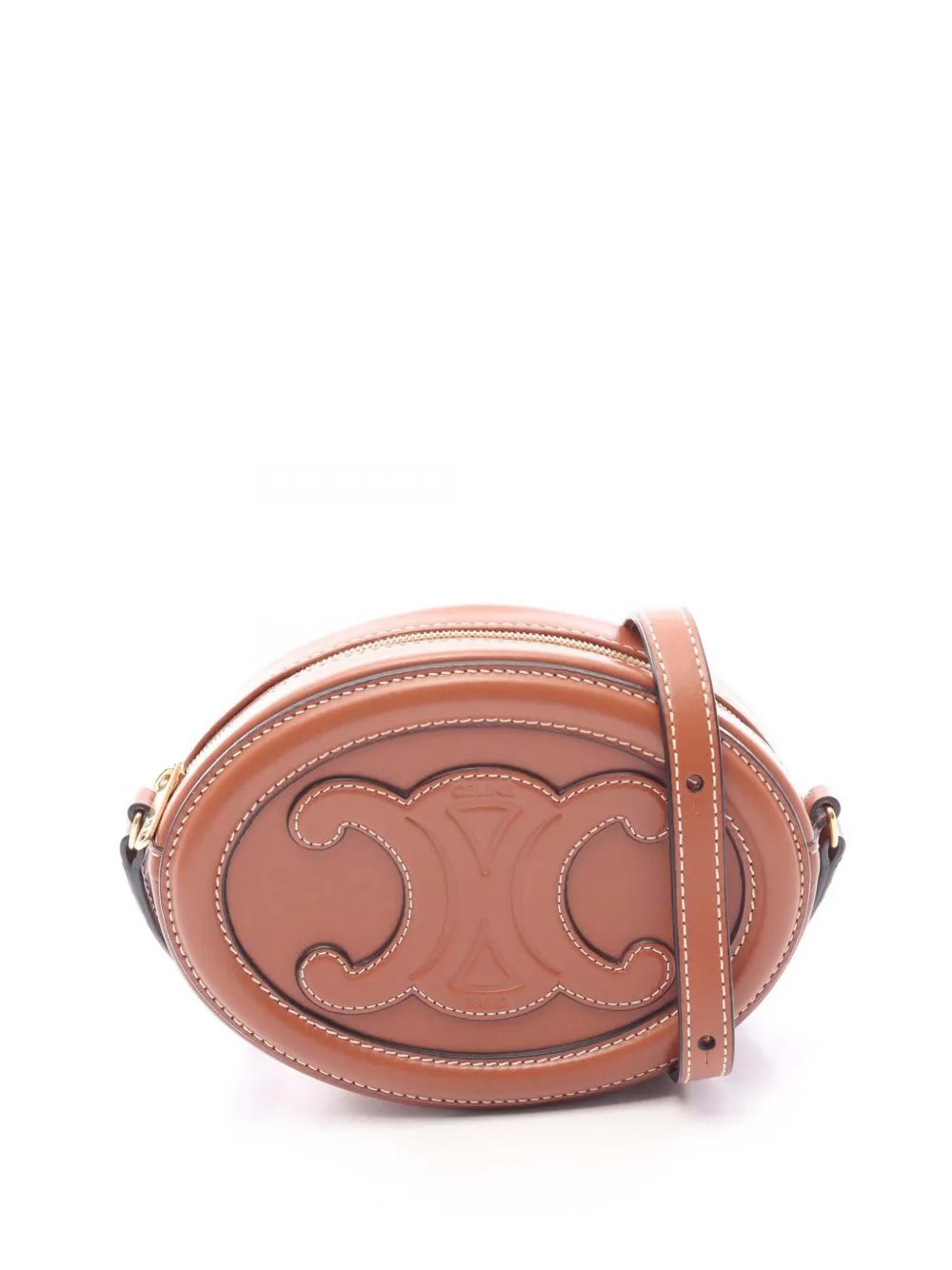 2010-2026 Small Calfskin Cuir Triomphe Oval crossbody bag