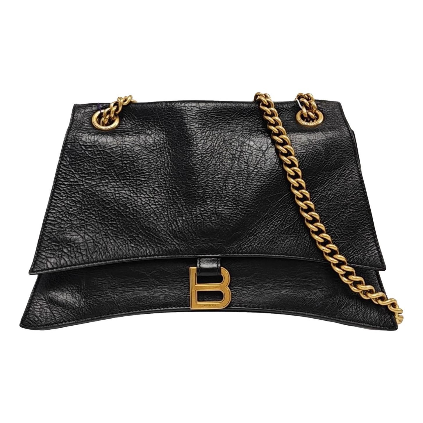 Crush leather handbag
