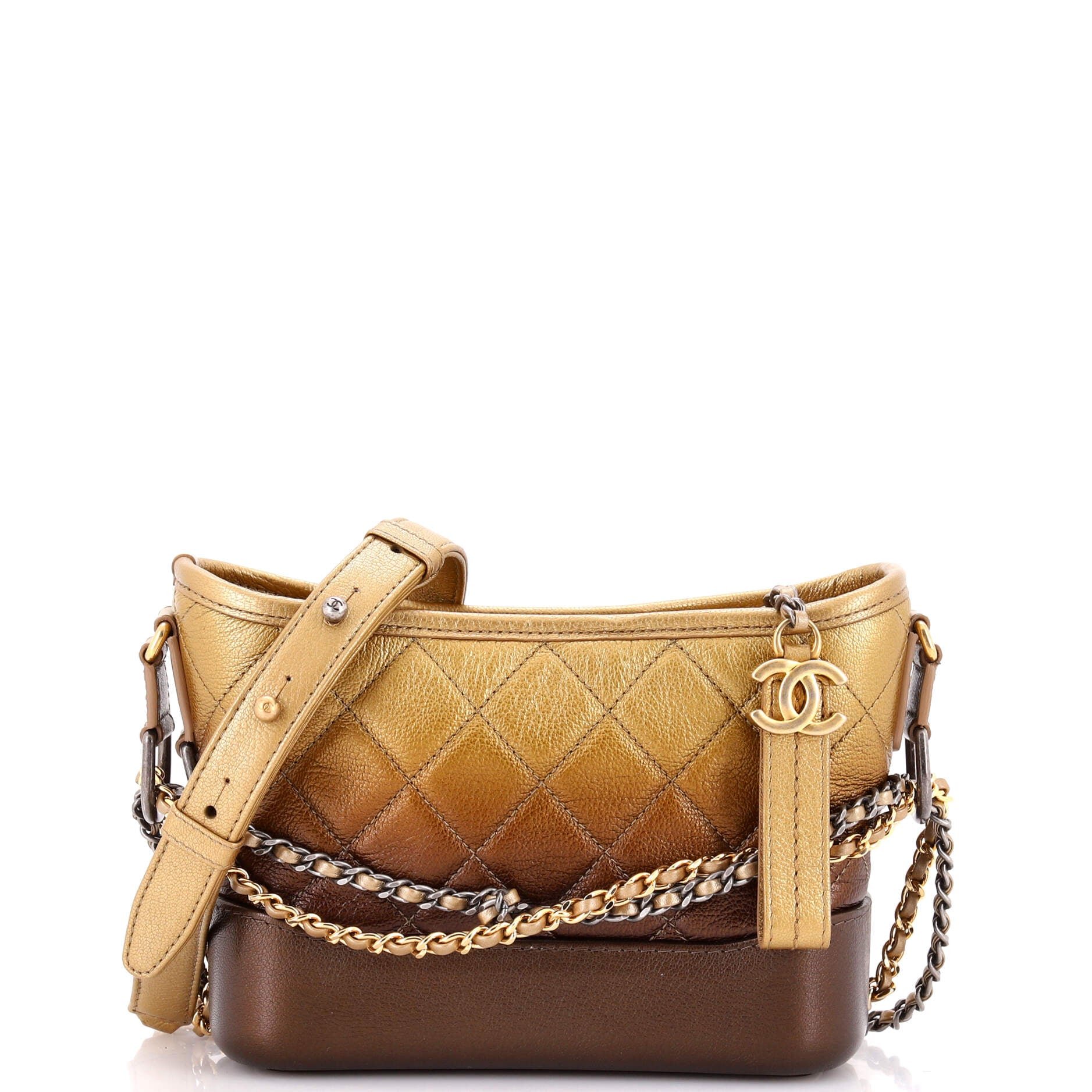 Gabrielle Hobo Quilted Ombre Goatskin Small