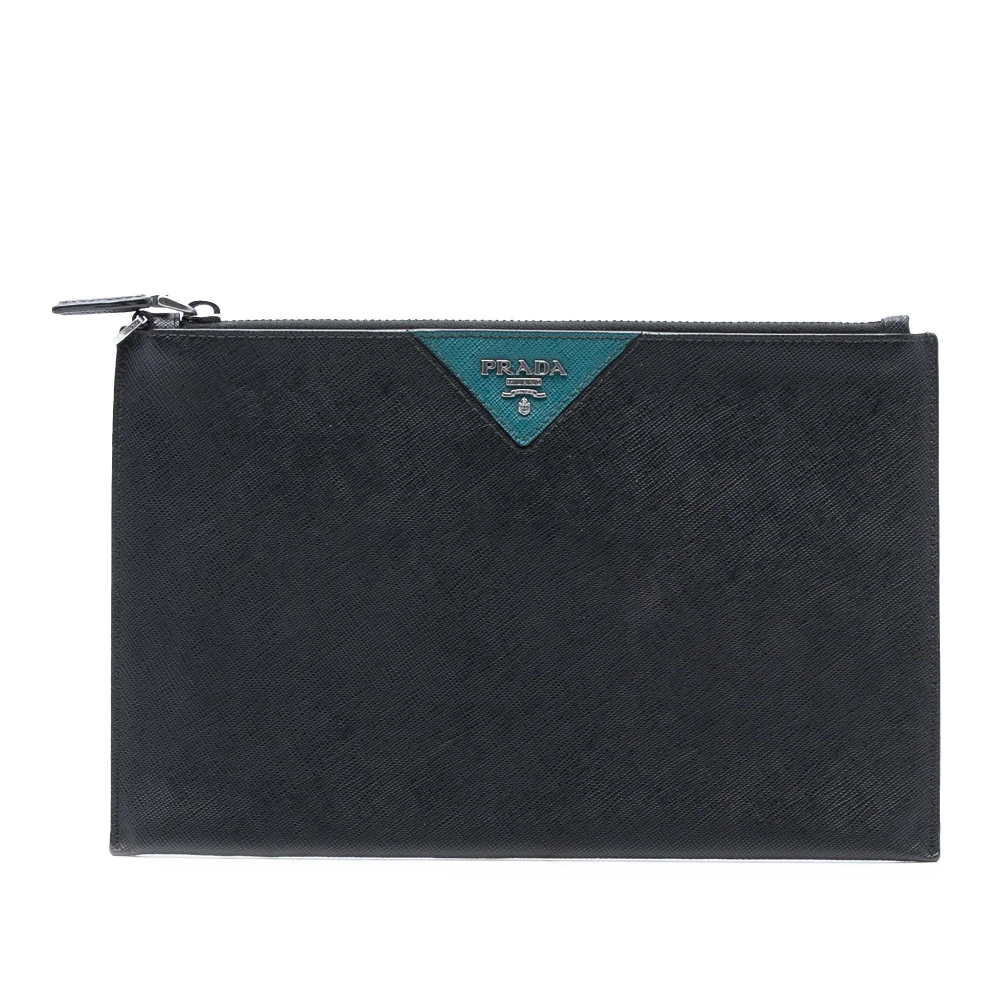 Leather clutch bag