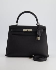 Hermes *FIRE PRICE* Hermès Kelly Sellier 28cm Bag in Black Epsom Leather with Palladium Hardware