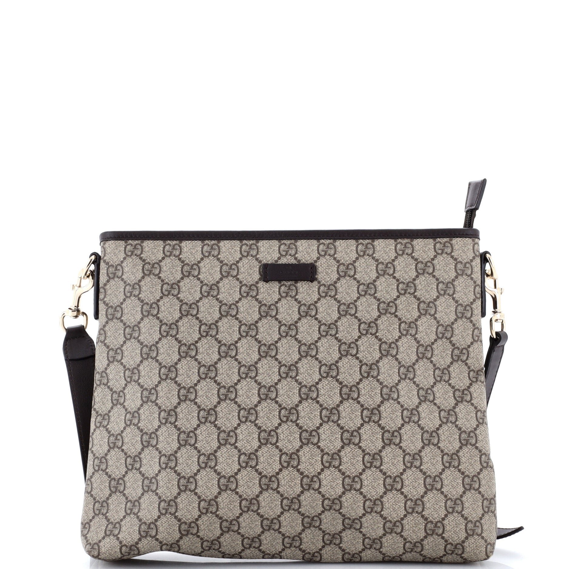 Zip Top Messenger Bag GG Coated Canvas Medium