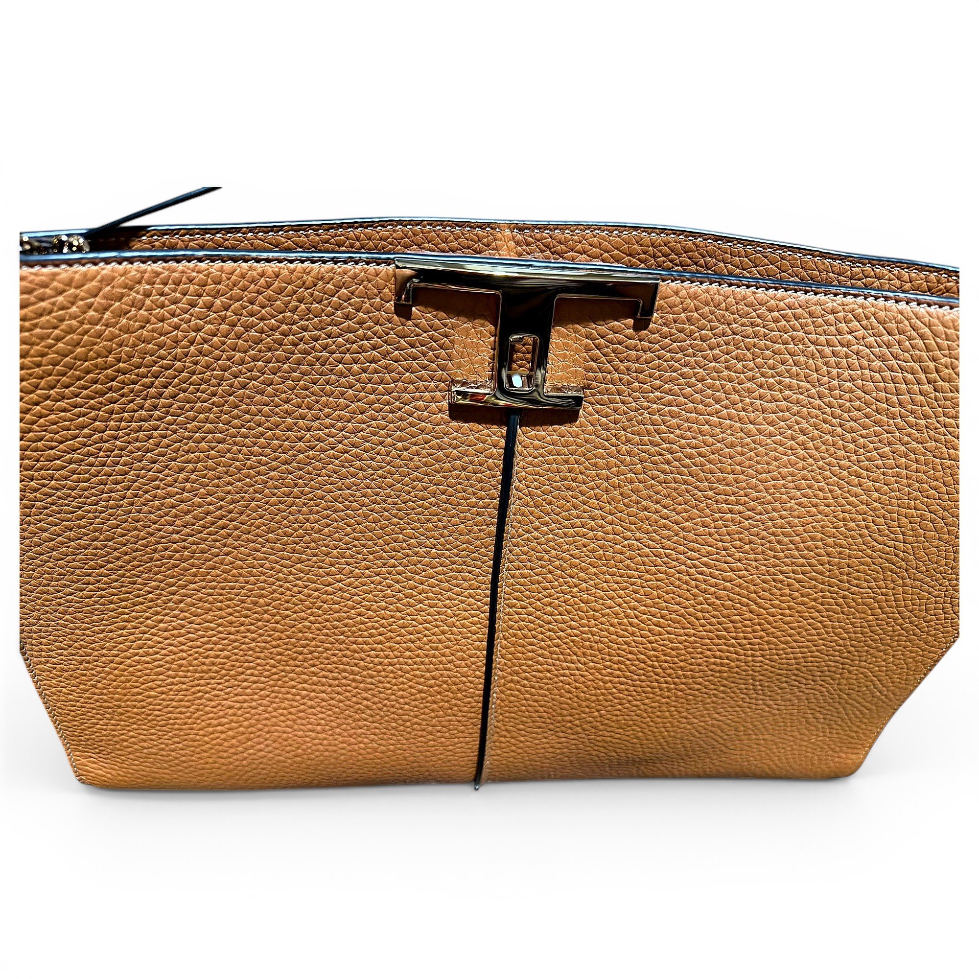 Leather clutch bag