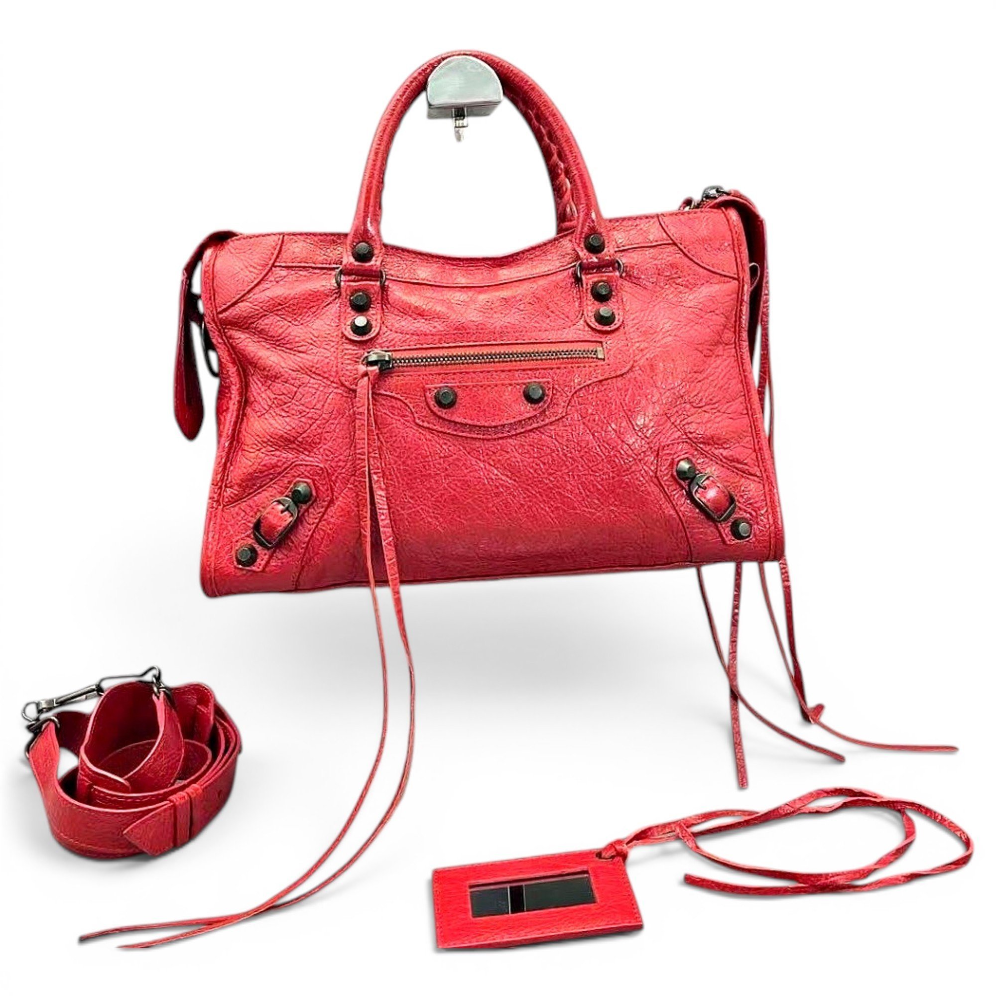 City leather handbag