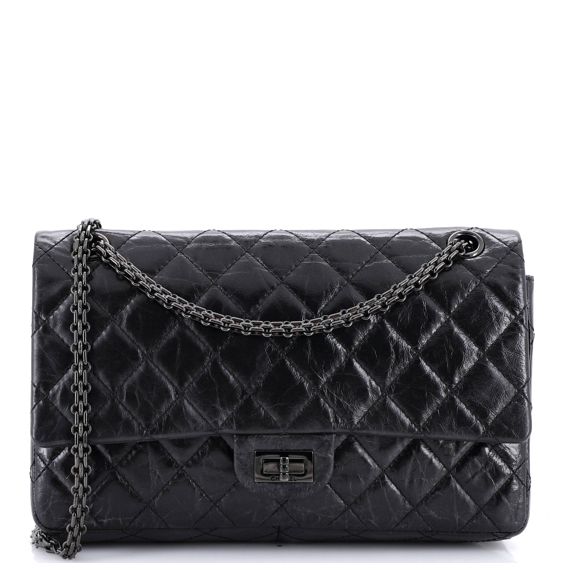So Black Reissue 2.55 Flap Bag Quilted Aged Calfskin 226