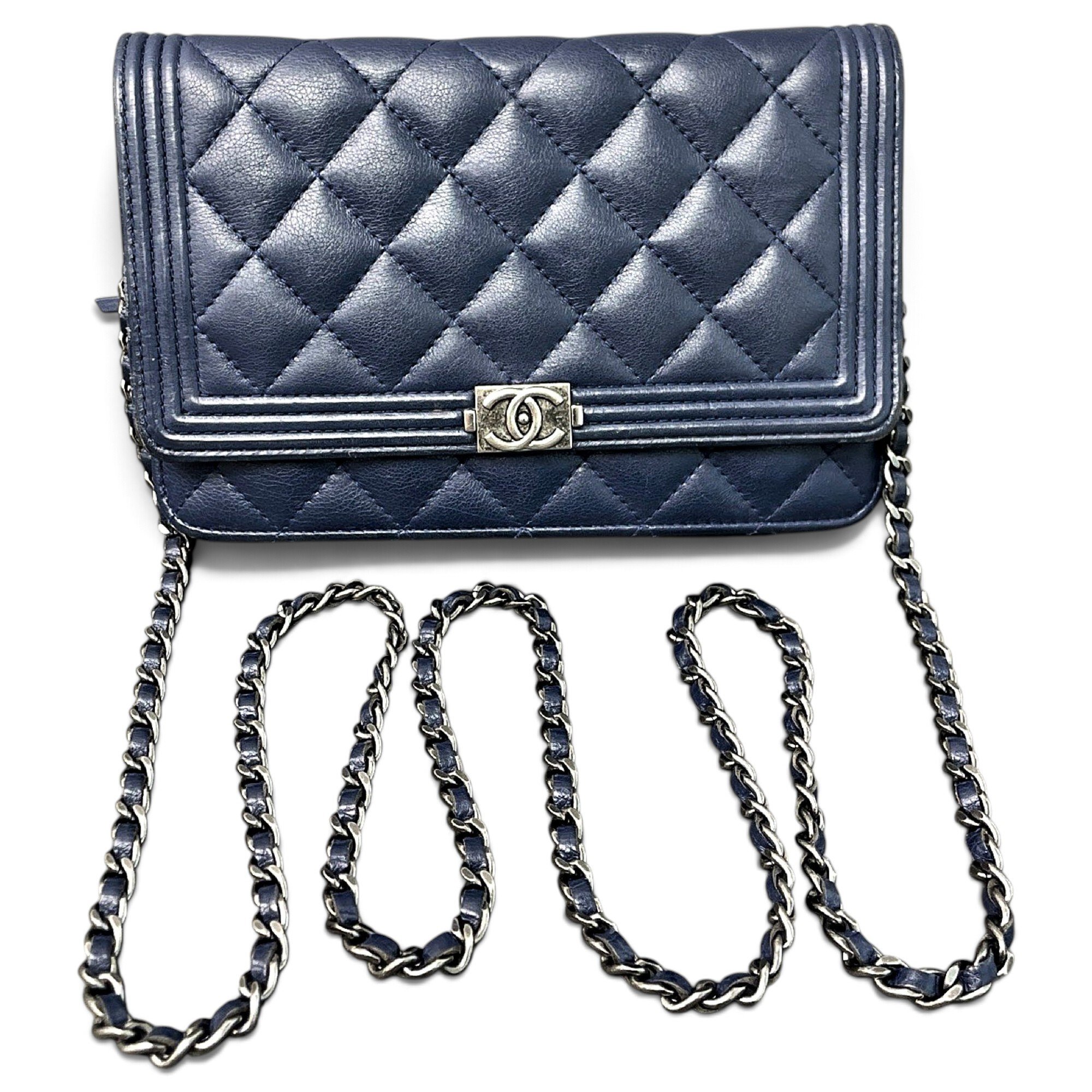 Wallet On Chain Boy leather crossbody bag