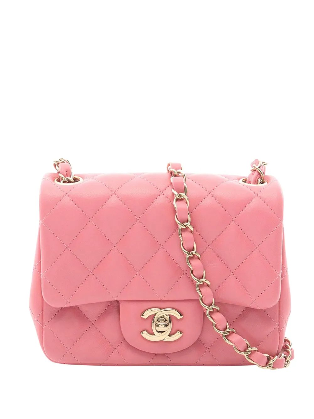 2021-2026 Mini Square Classic Lambskin Single Flap crossbody bag