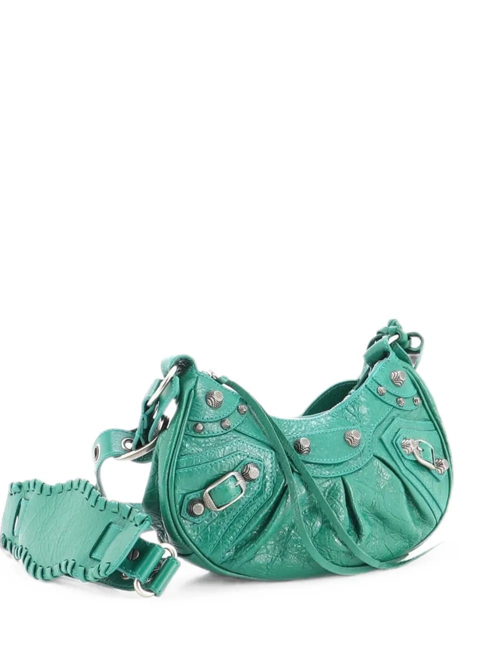 Le Cagole Giant Studs Shoulder Bag Leather XS hobo bag