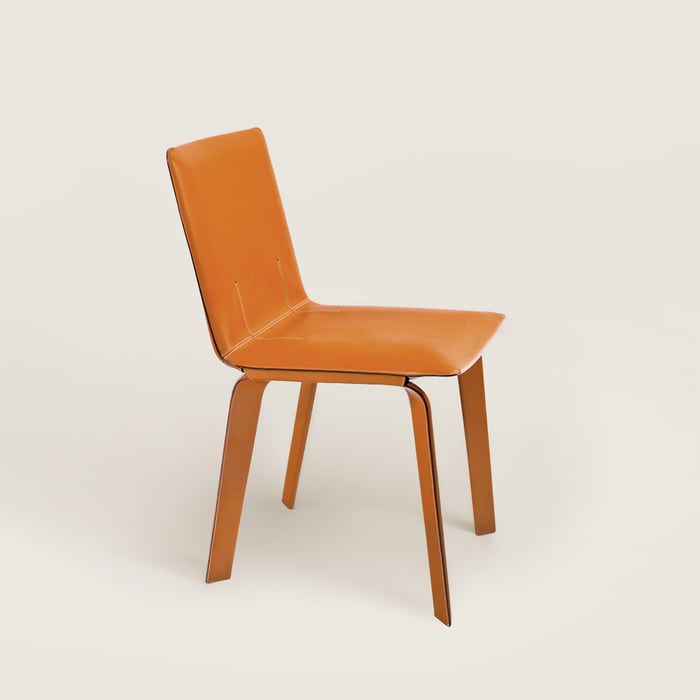 Orange Chaise Sellier Chair Without Armrests