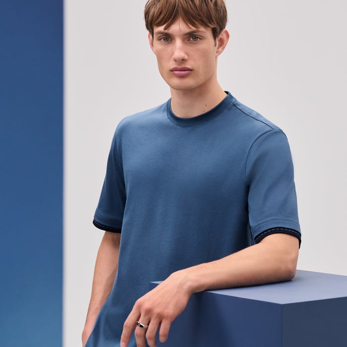 Bleu Turquin "Piqures Sellier" T-shirt