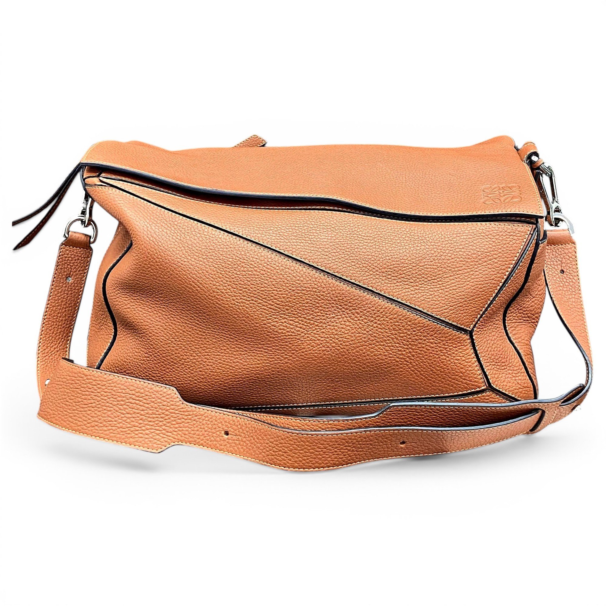 Puzzle leather handbag