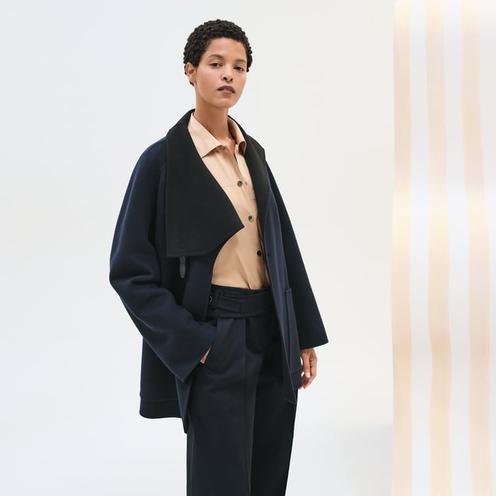 Bleu Noir Cashmere Coat