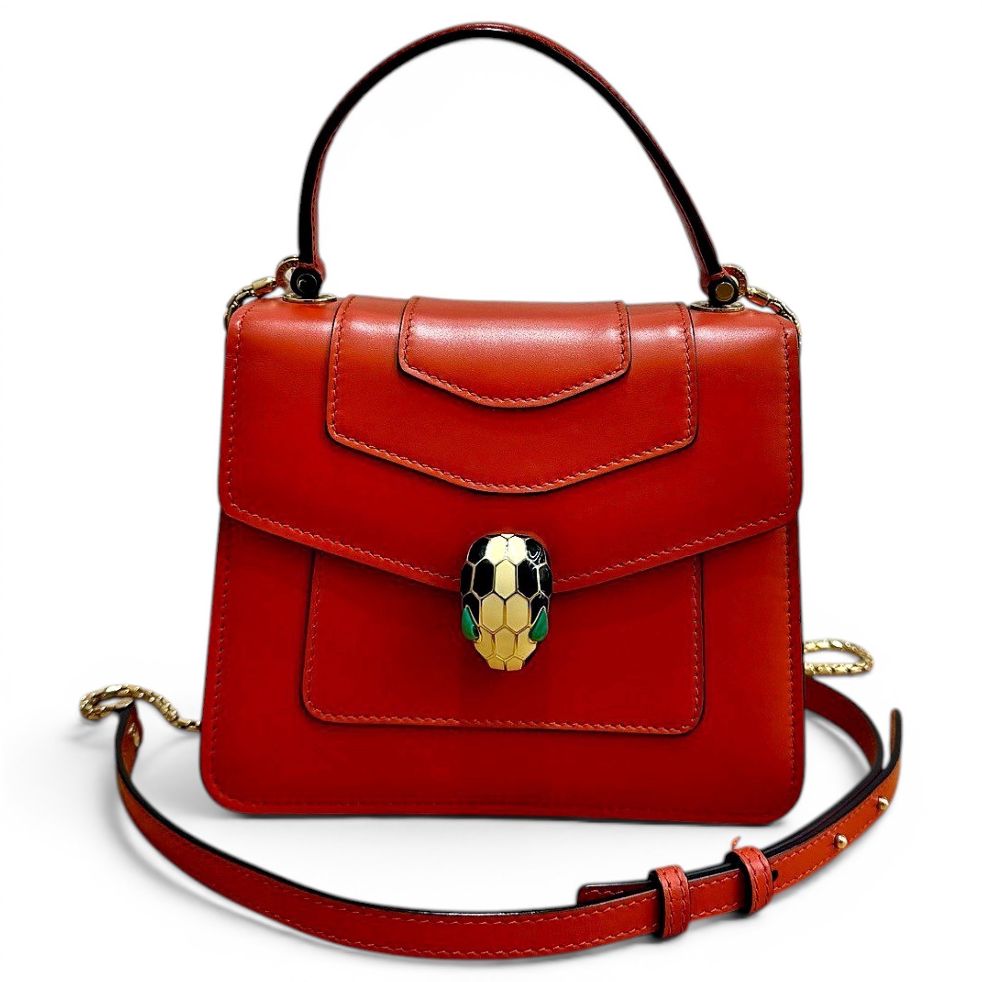 Serpenti leather handbag