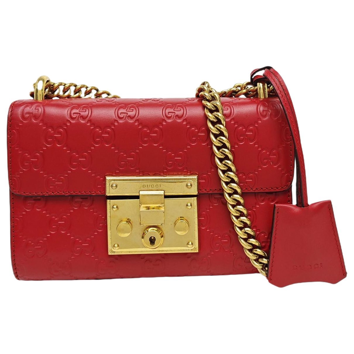Padlock leather handbag