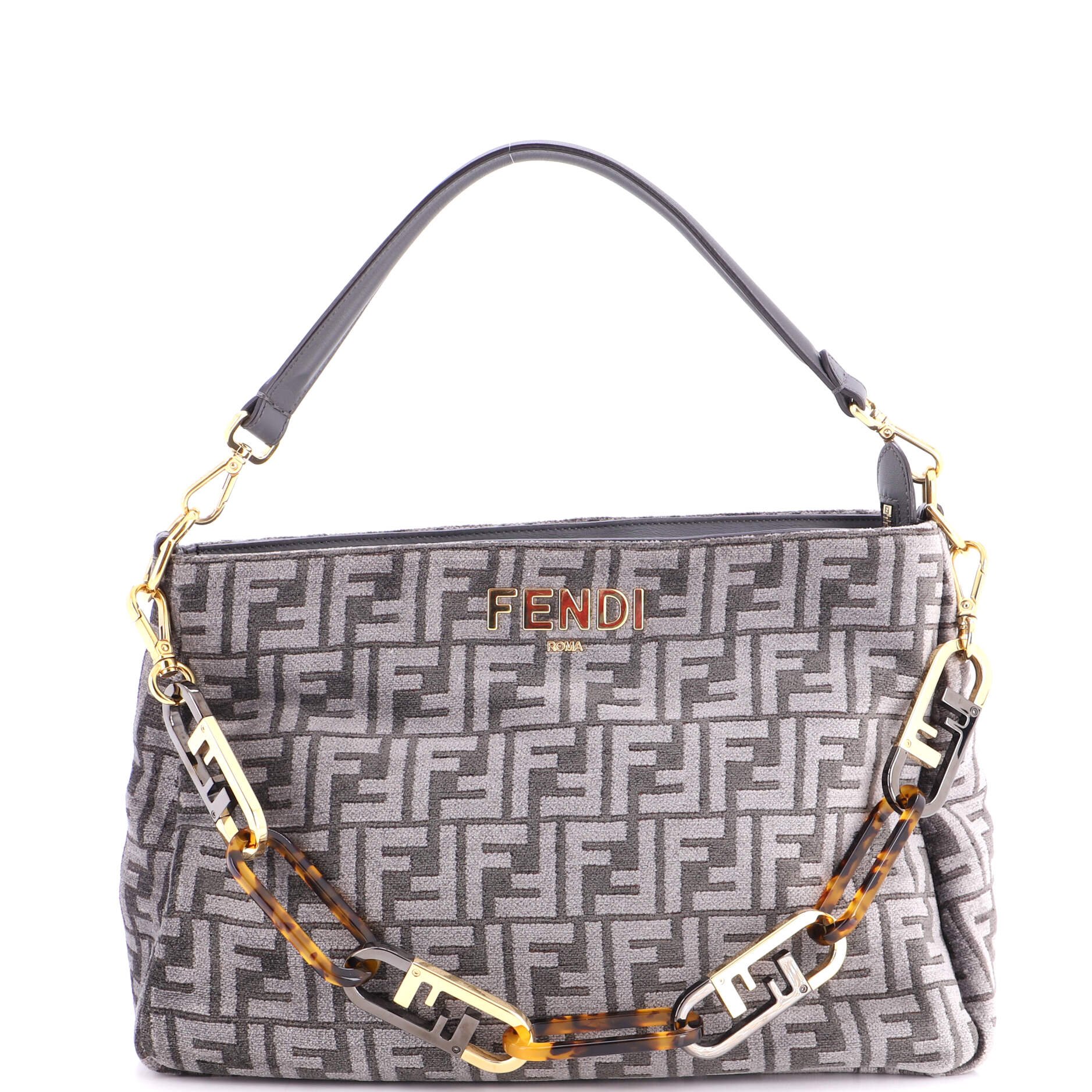 O'Lock Zip Shoulder Bag Zucca Chenille