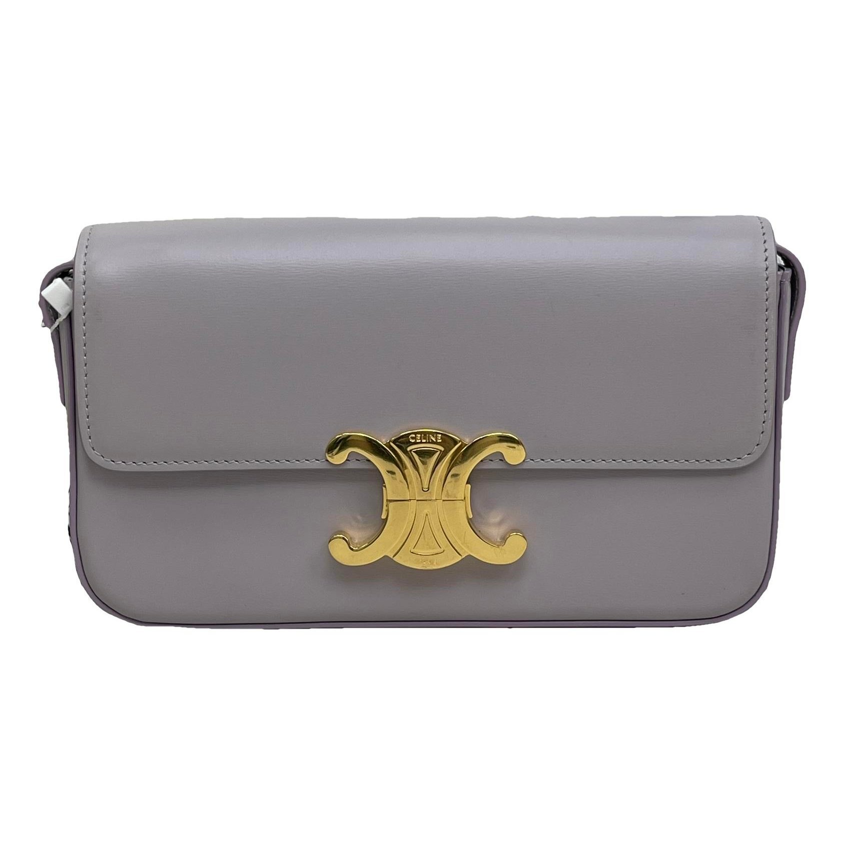 Triomphe chain leather handbag