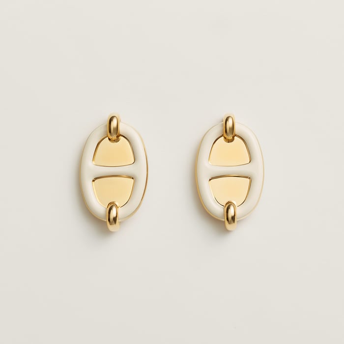 Crème Mini Maillon Earrings
