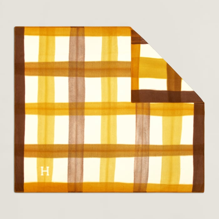 Ocre Tartan Dye Bed Cover