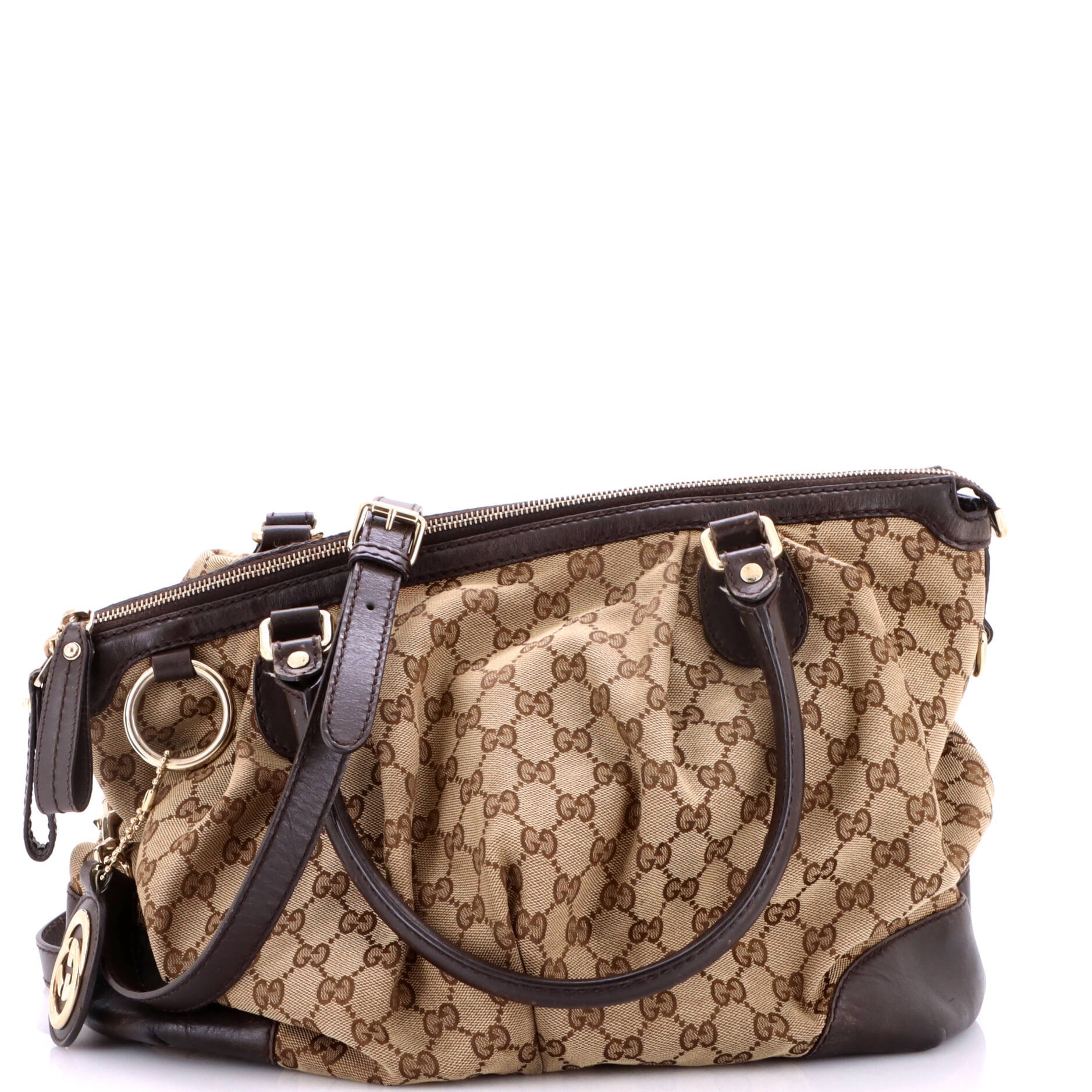 Sukey Top Handle Satchel GG Canvas with Leather Medium