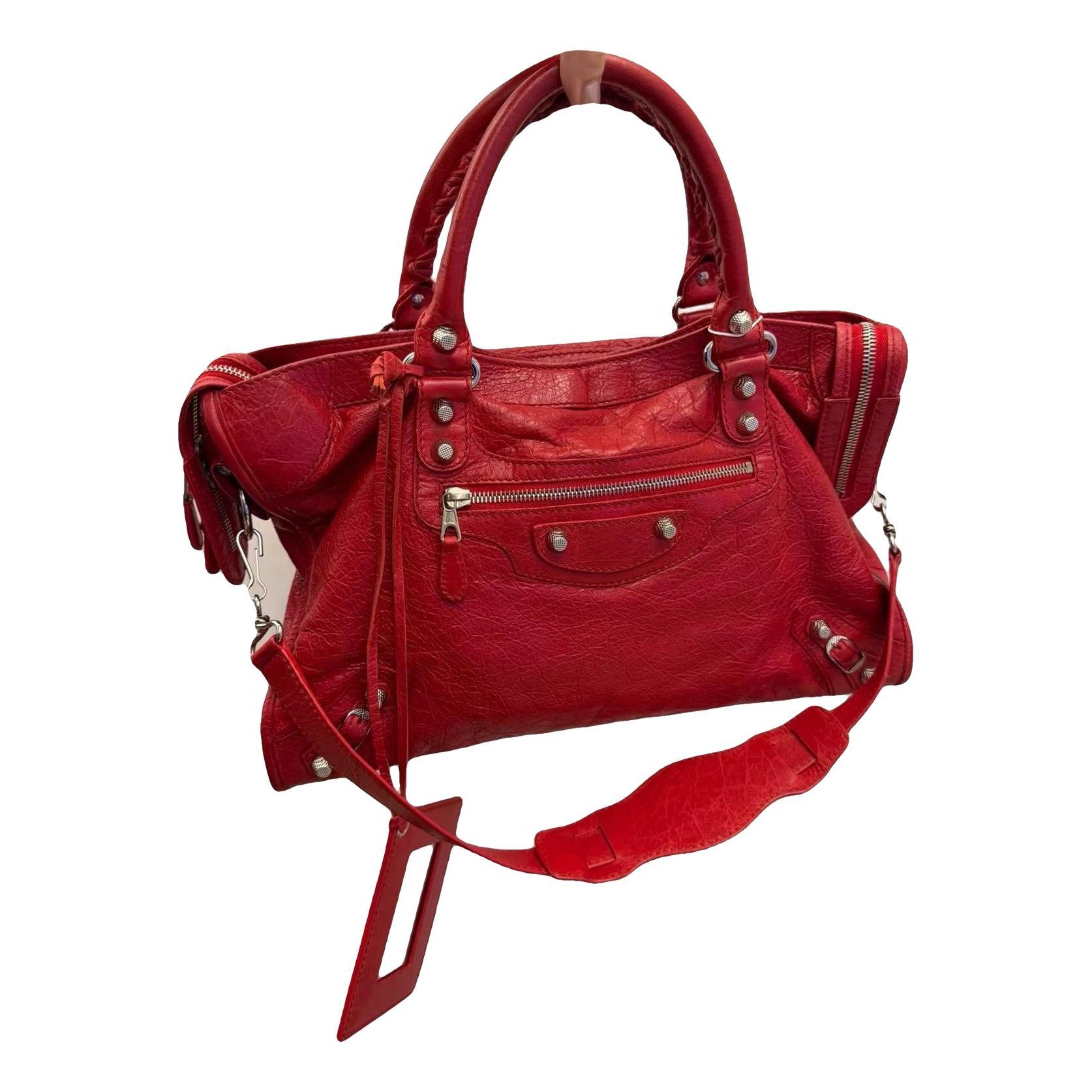 City leather handbag
