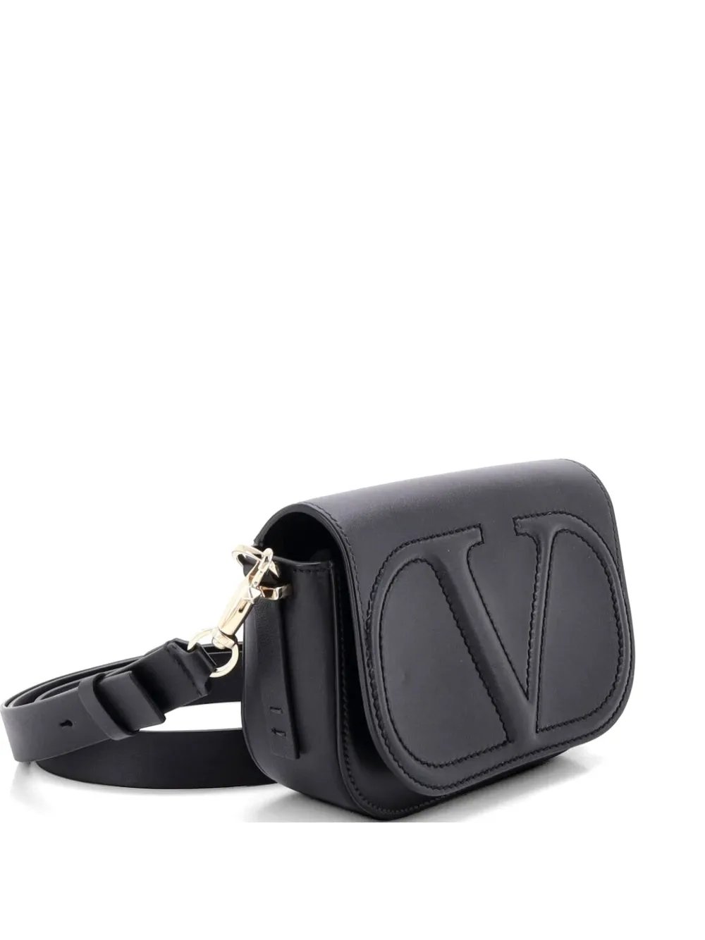VLogo Flap Leather Small shoulder bag