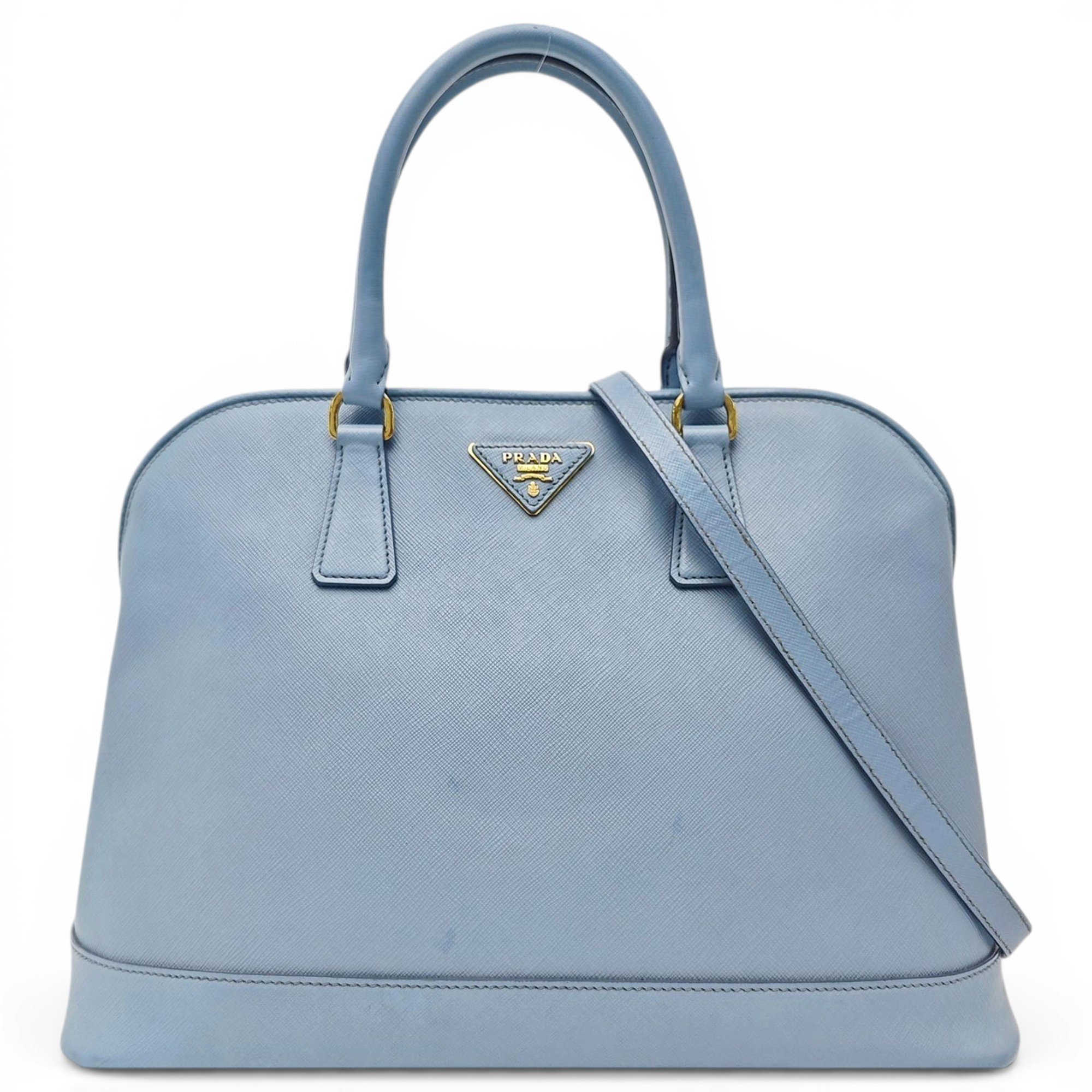 Pyramid leather handbag
