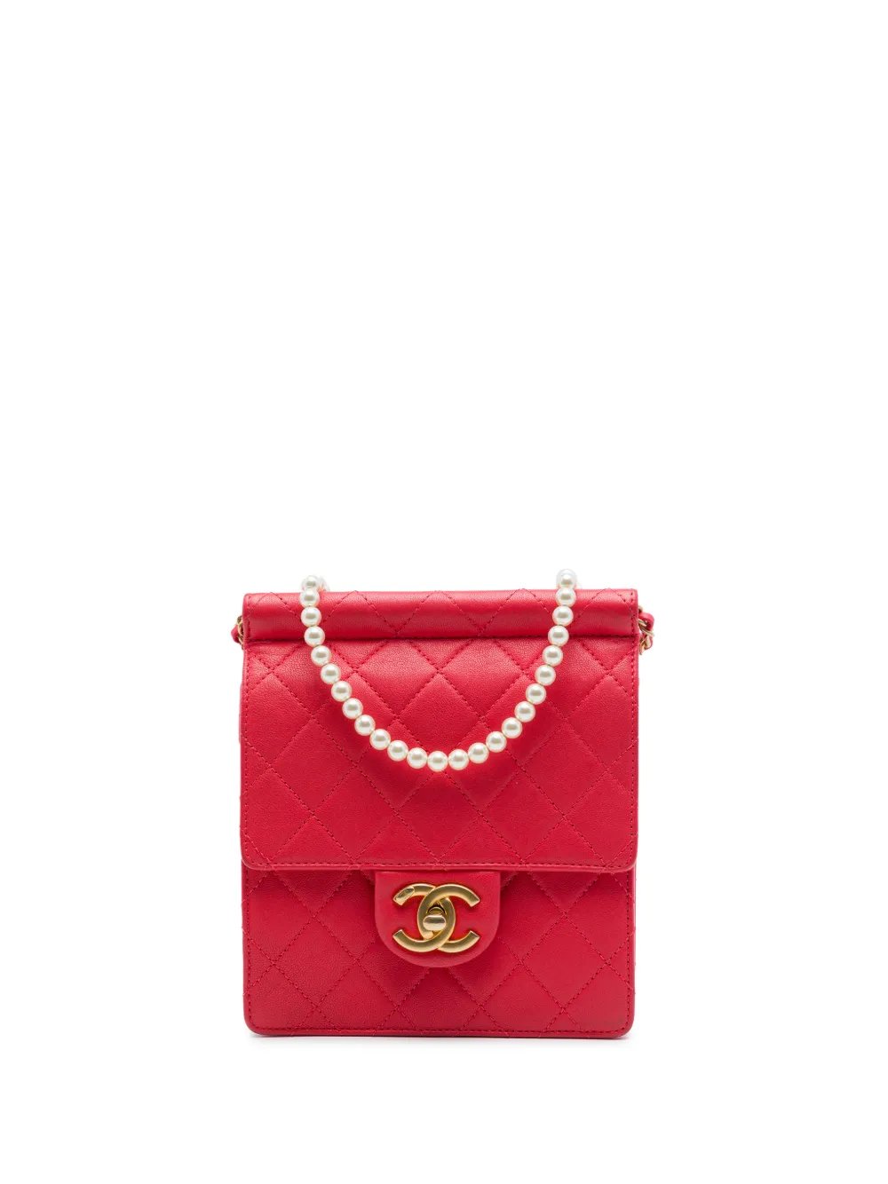 2019 Small Quilted Lambskin Chic Pearls Flap crossbody bag
