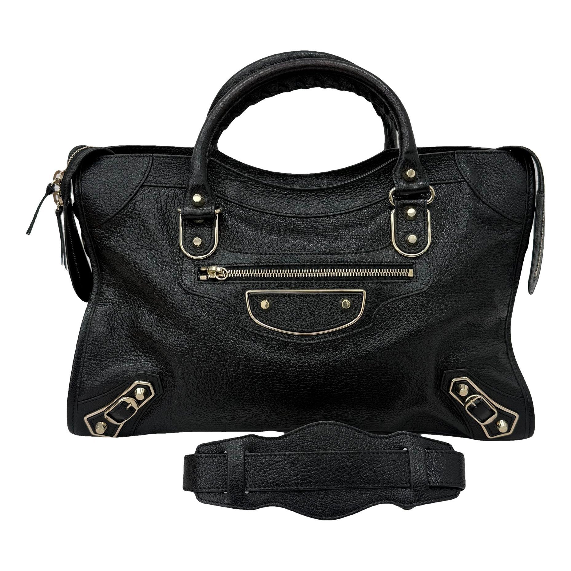 City leather handbag