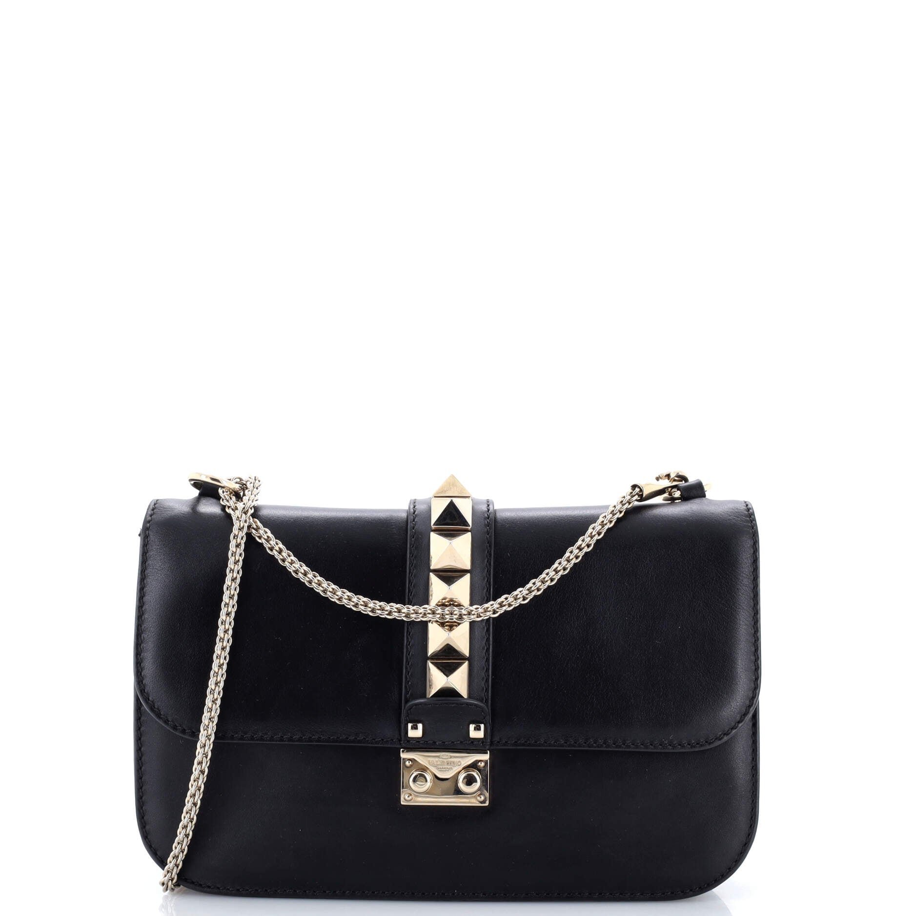 Valentino Garavani Glam Lock Shoulder Bag Leather Medium