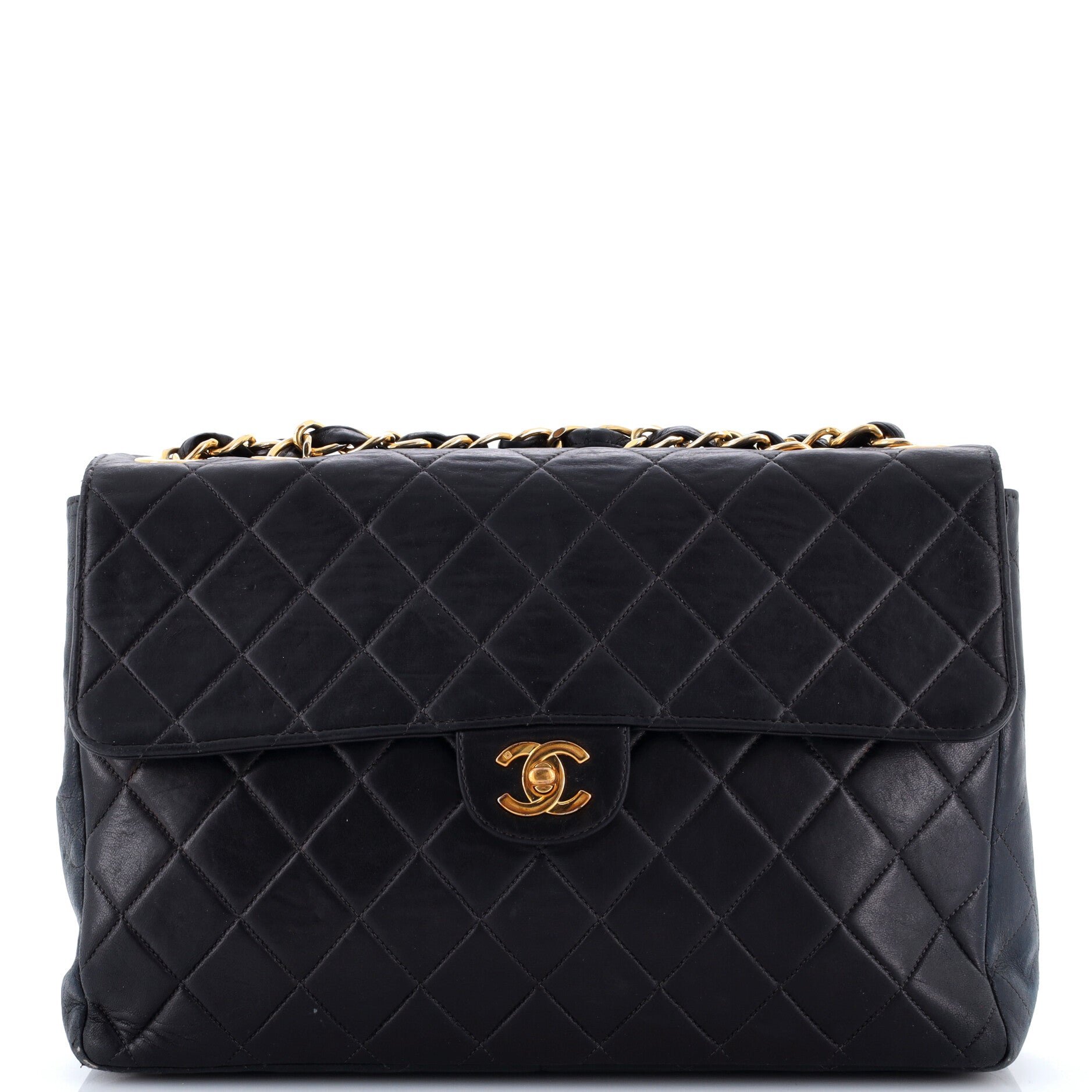 Vintage Classic Single Flap Bag Quilted Lambskin Jumbo