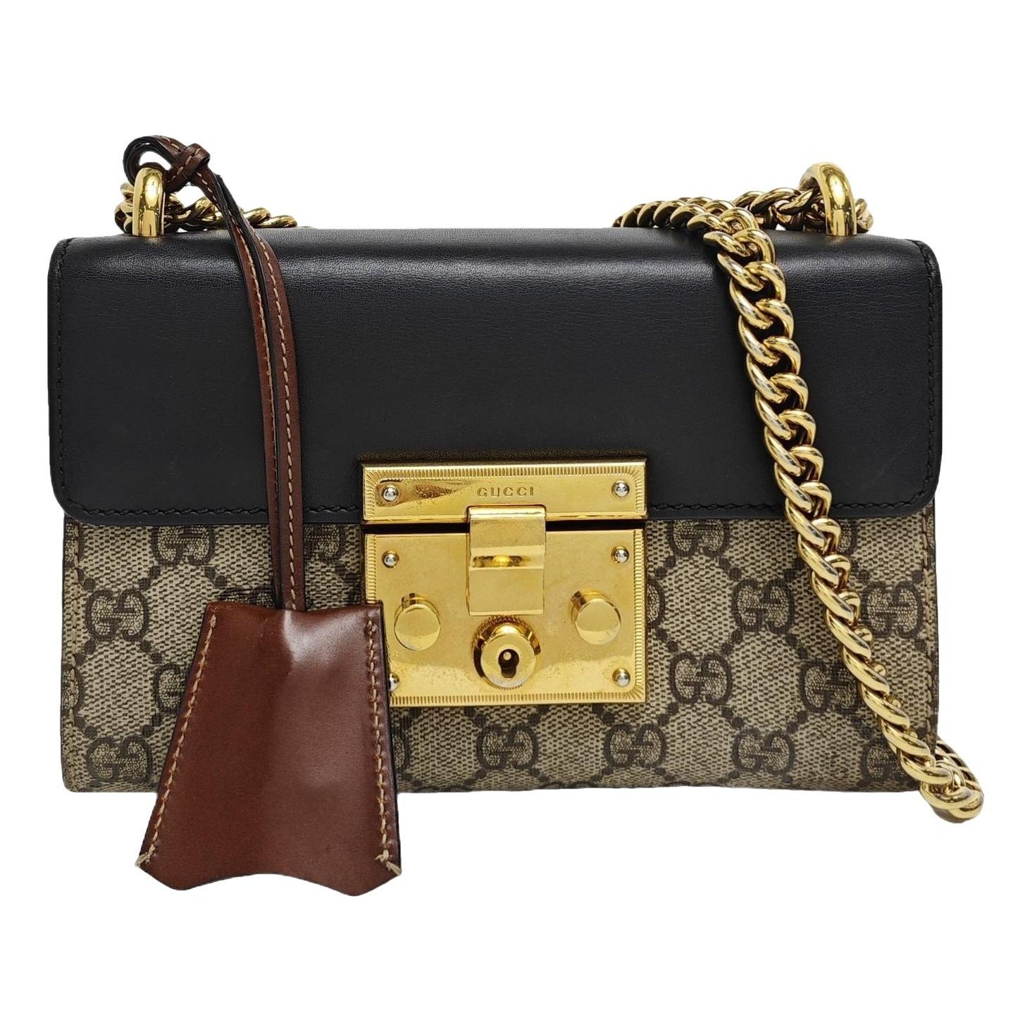 Padlock leather handbag