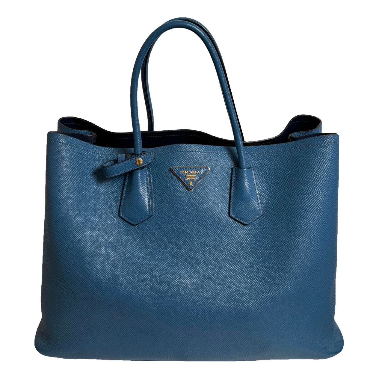 Double leather handbag