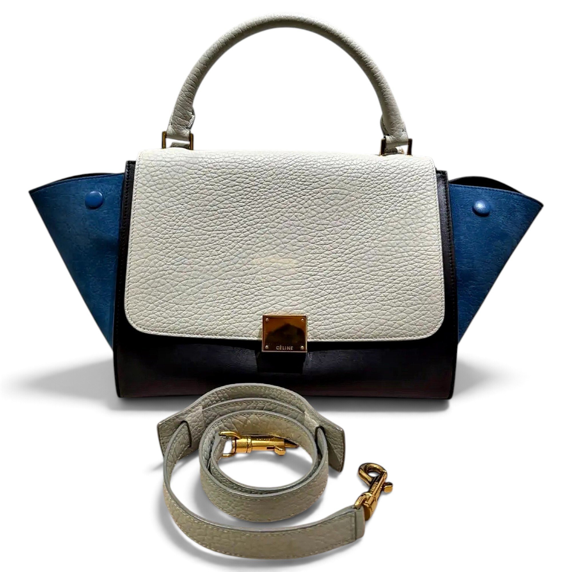Trapèze leather handbag