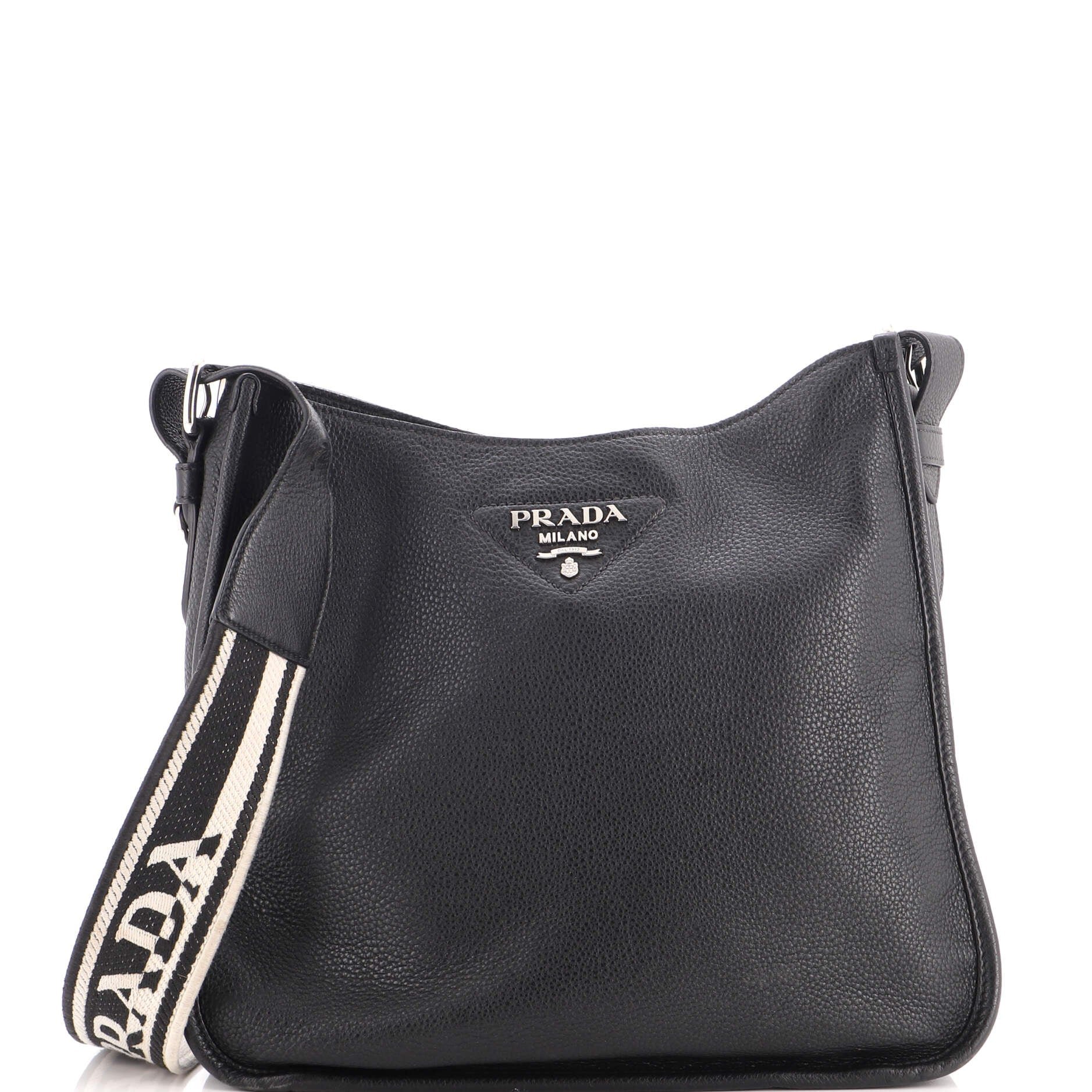 Logo Strap Crossbody Bag Vitello Daino Medium