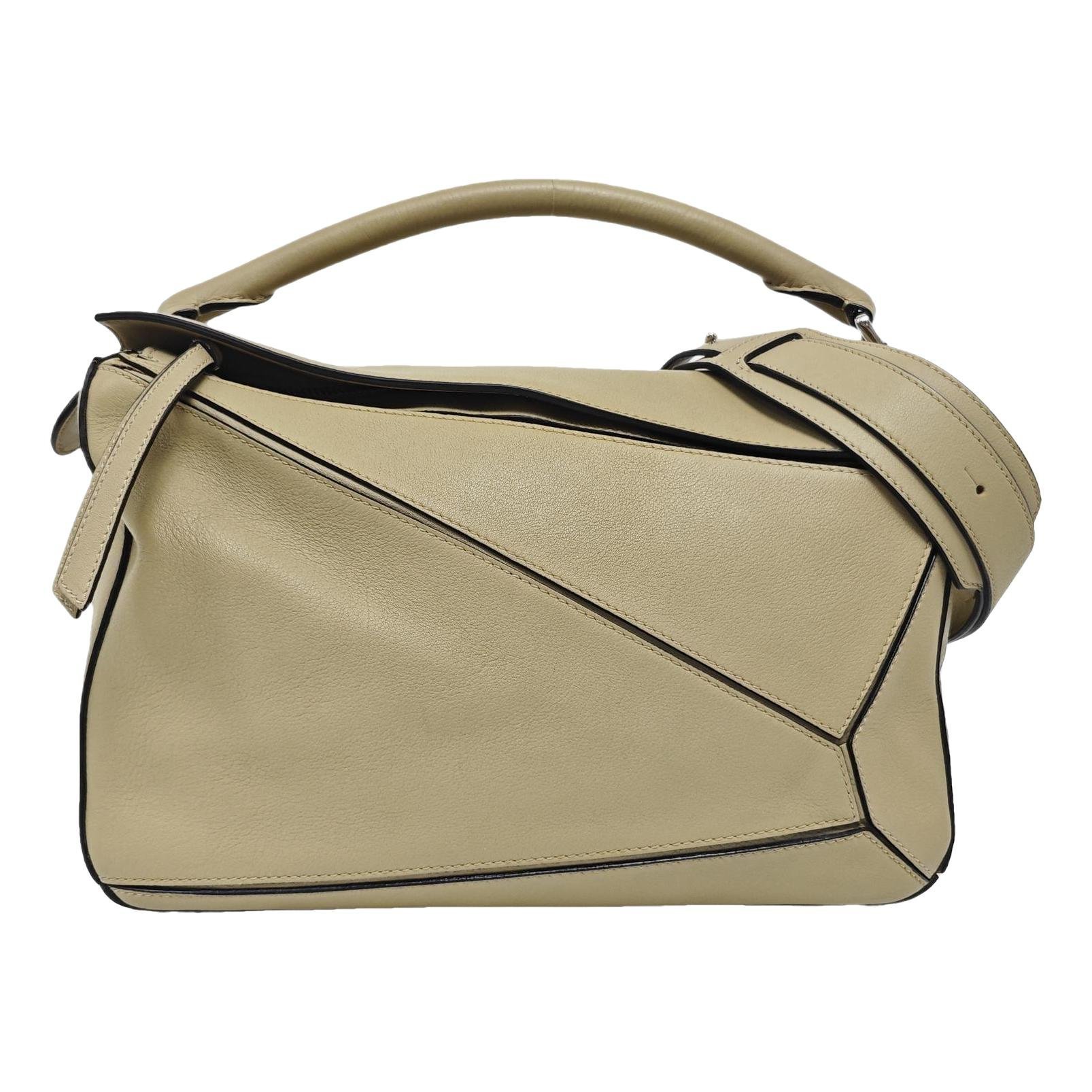 Puzzle leather handbag